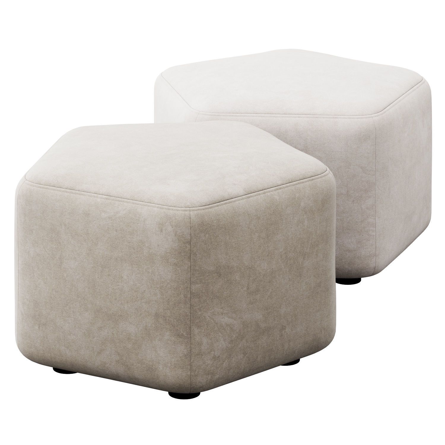 Hexagonal ottoman by Maison Corbeil 3D model_16