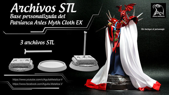 Saint Seiya Patriarca Arles - Base para Myth Cloth EX - STL 3D print model