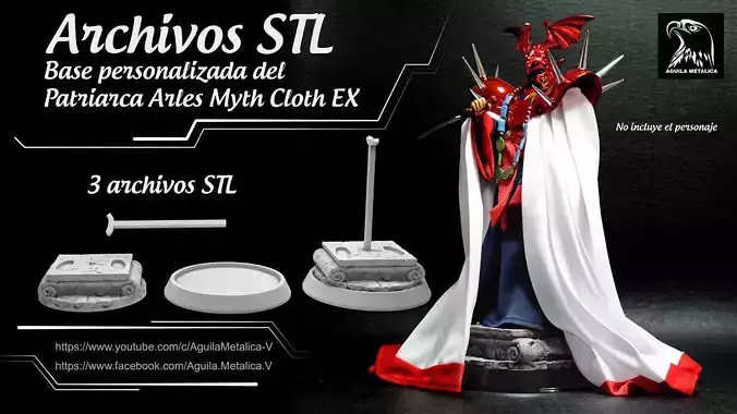 Saint Seiya Patriarca Arles - Base para Myth Cloth EX - STL 3D print model