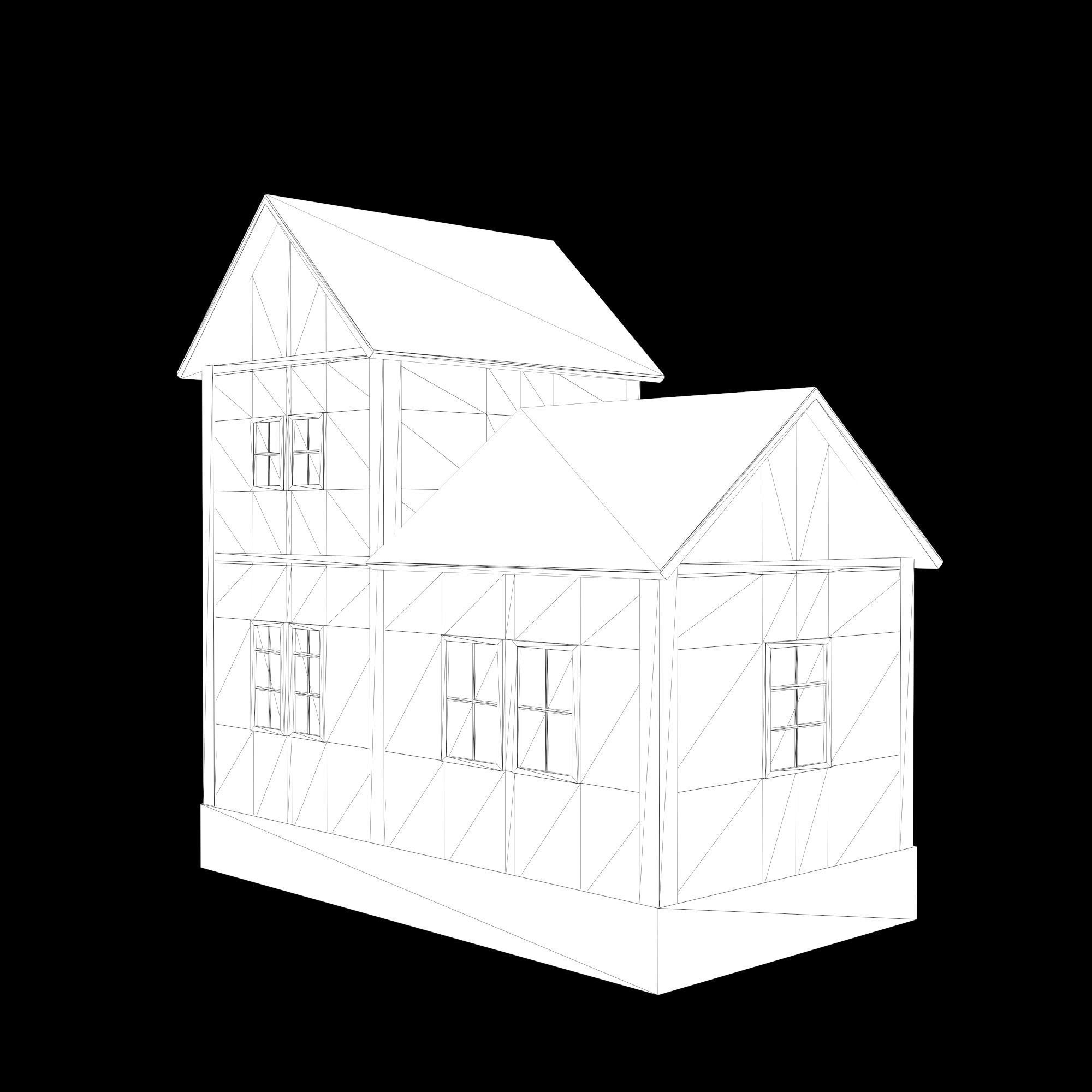 A low-poly 3D model of a home house Low-poly 3D model_11