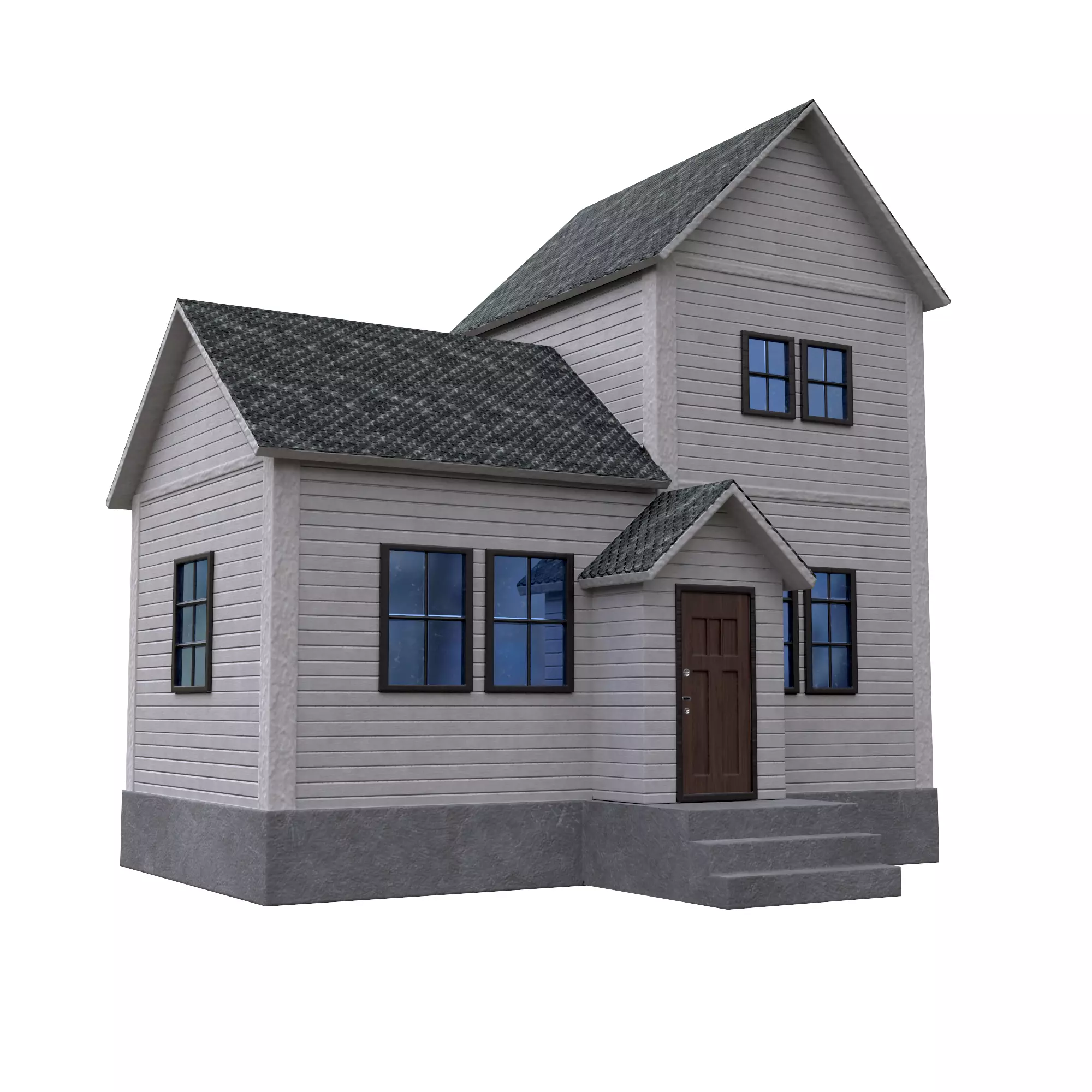 A low-poly 3D model of a home house Low-poly 3D model_0