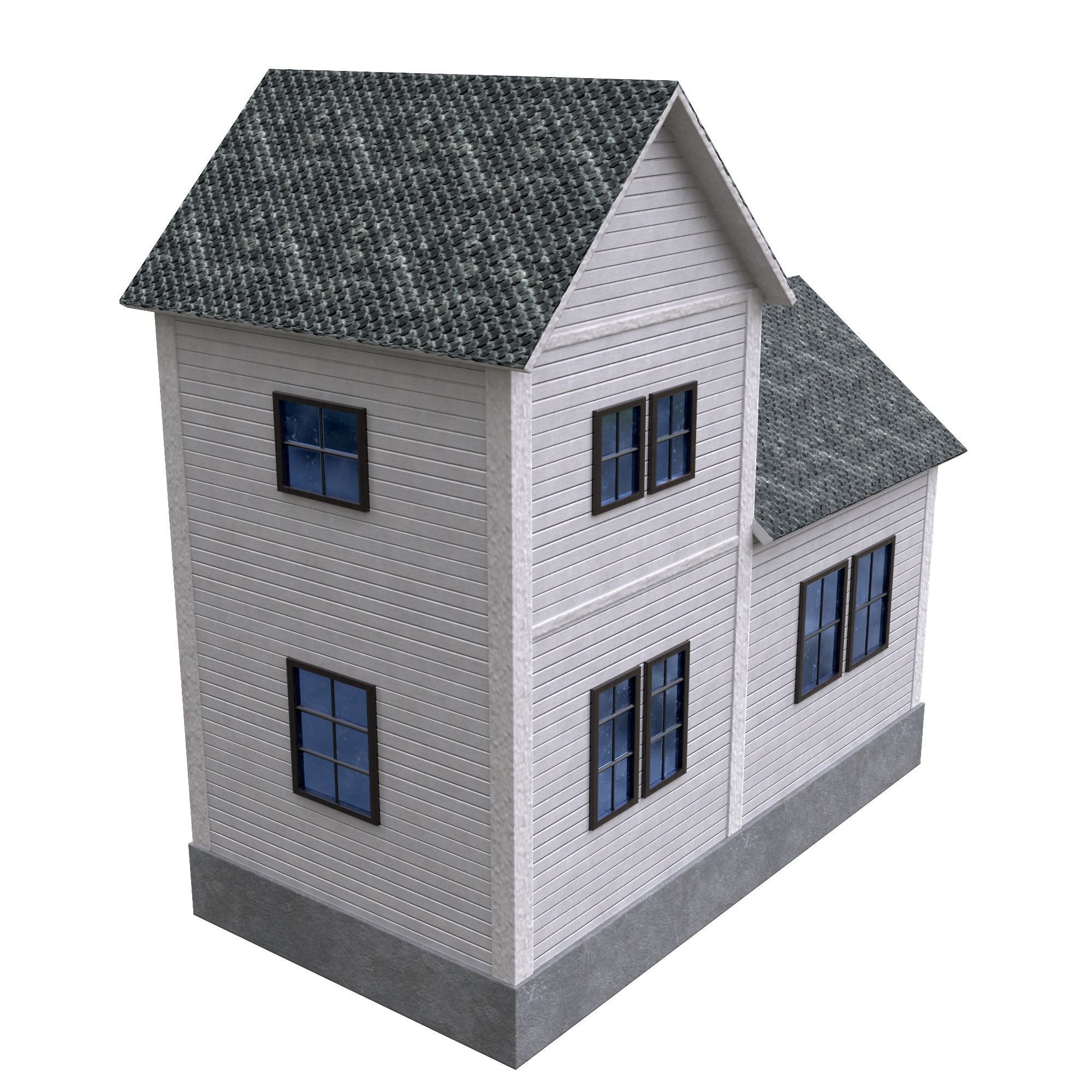 A low-poly 3D model of a home house Low-poly 3D model_4