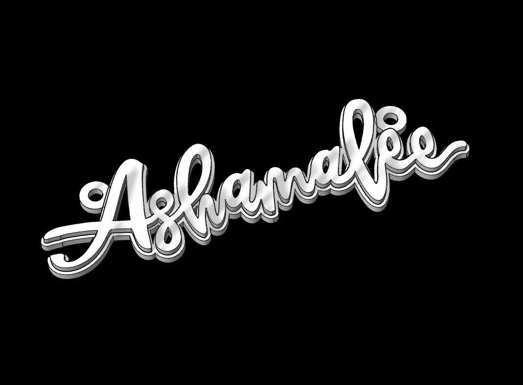 Name necklace Ashamalee 3D print model_10