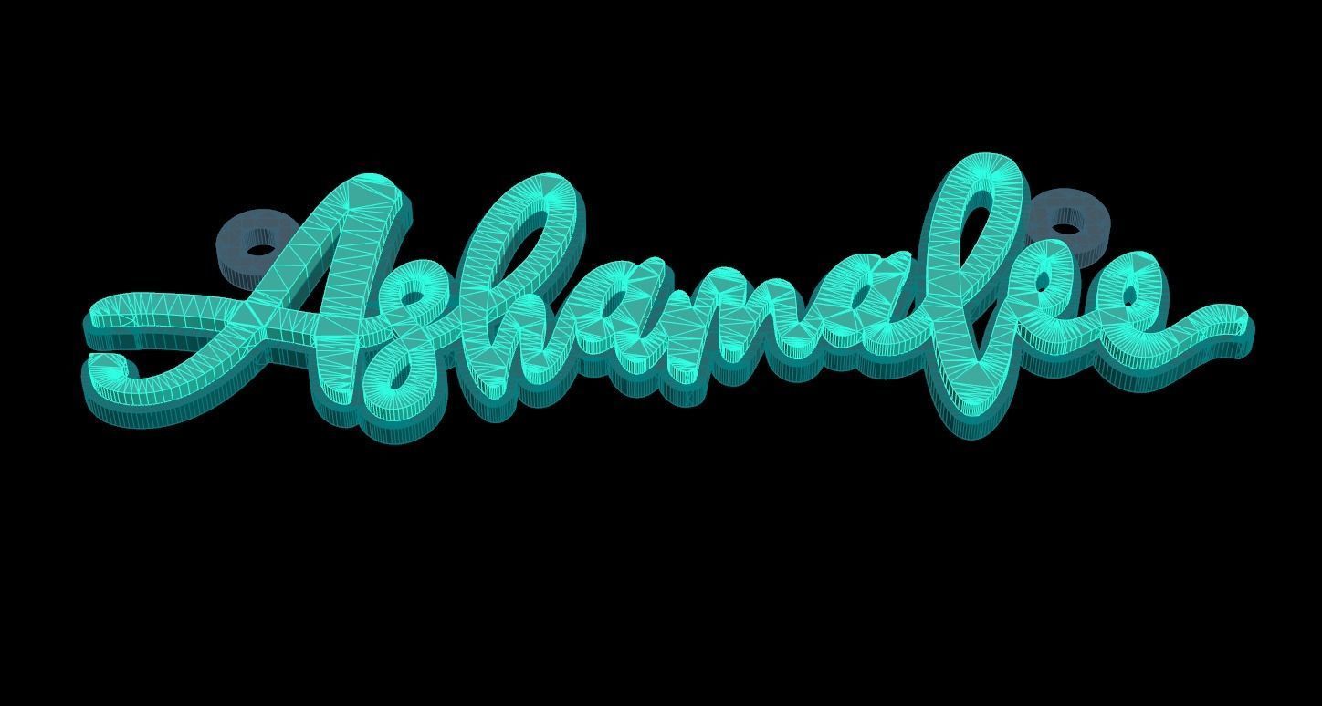 Name necklace Ashamalee 3D print model_7