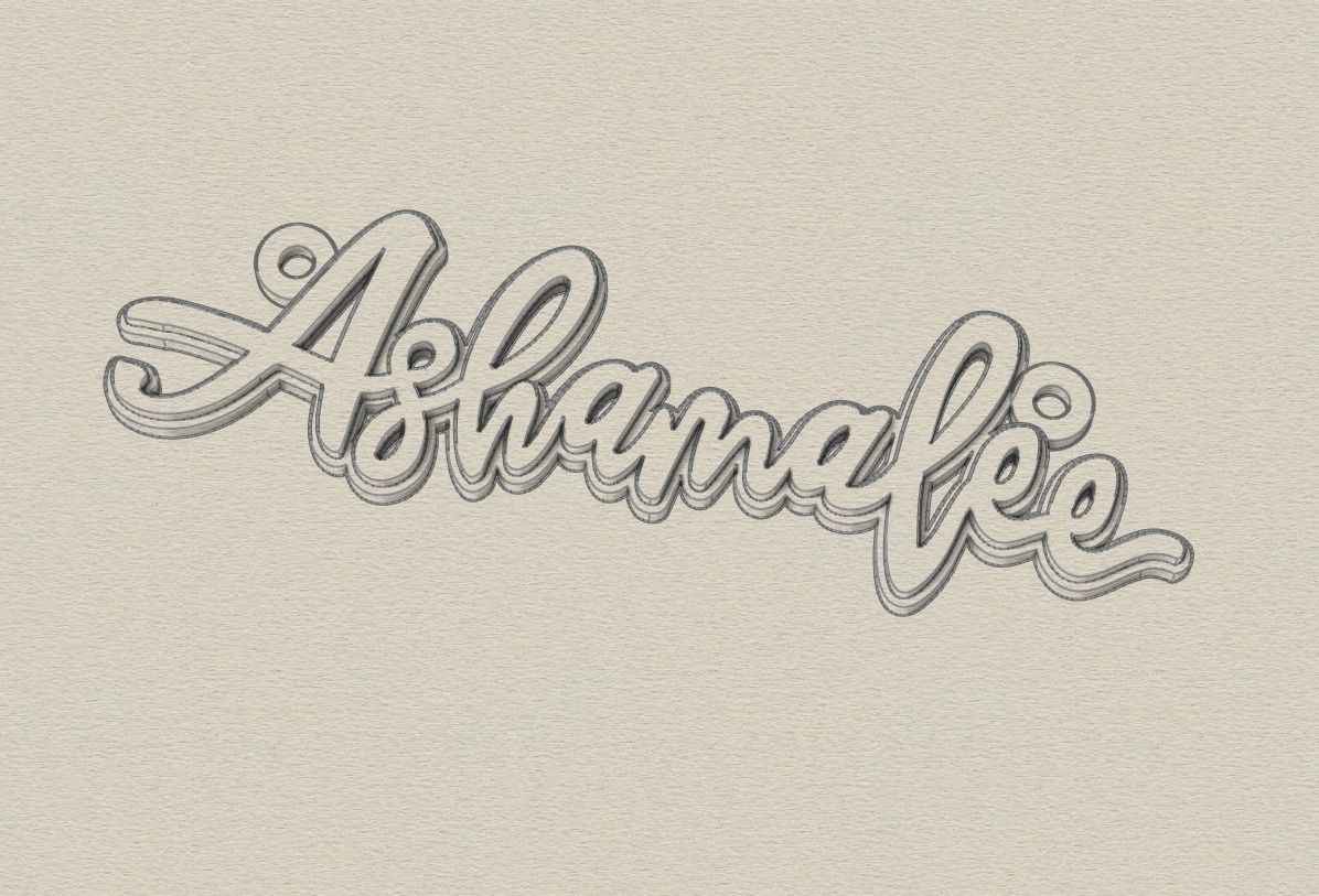 Name necklace Ashamalee 3D print model_11