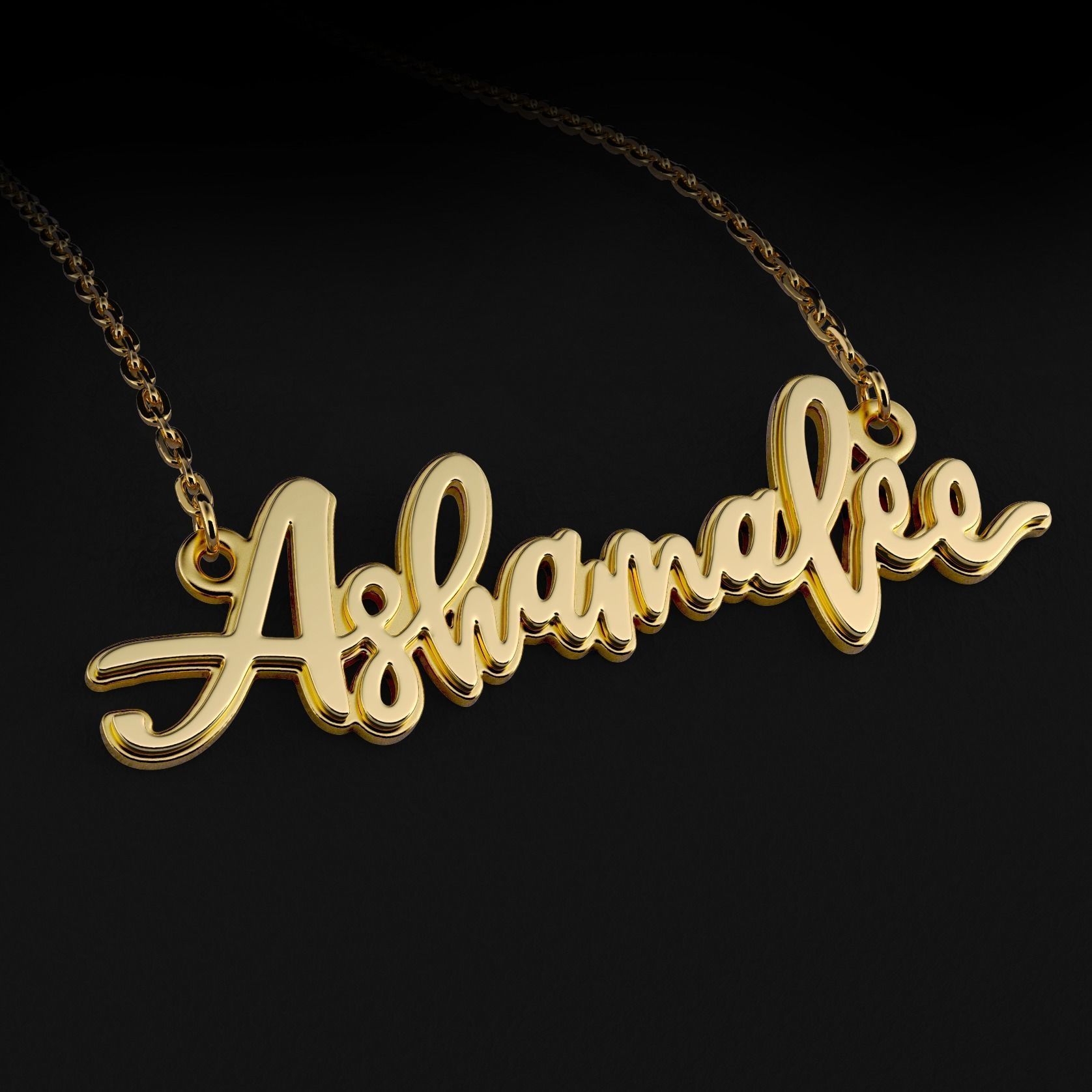 Name necklace Ashamalee 3D print model_8