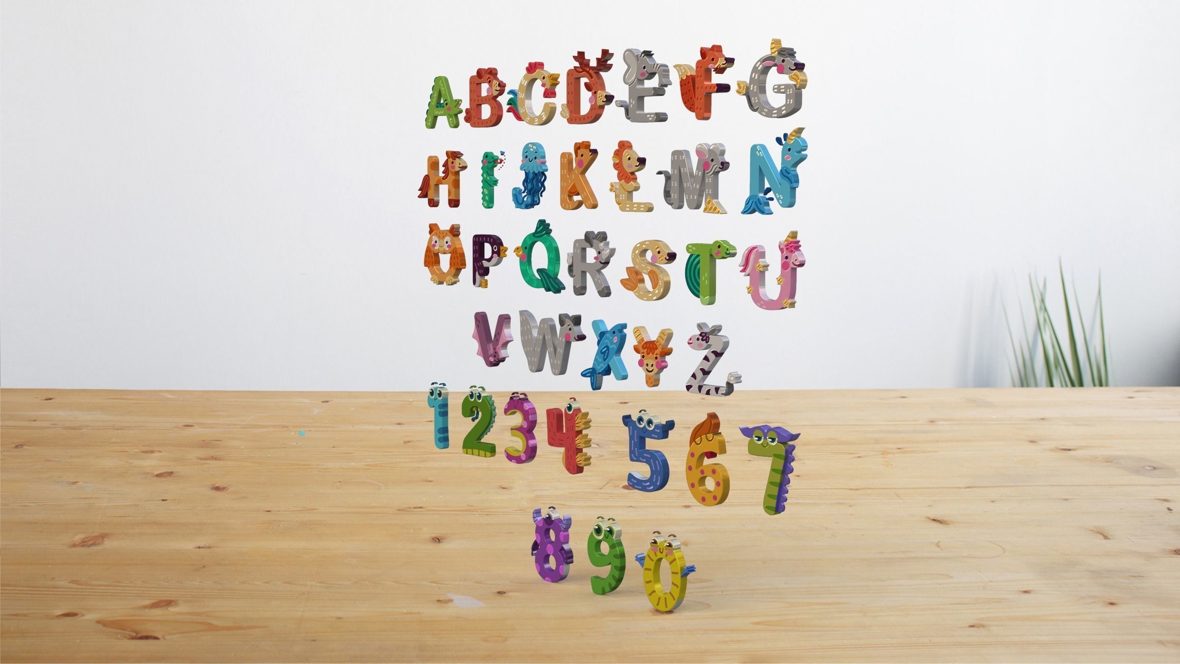 Cartoon Animal Alphabet 3D 3D model_9