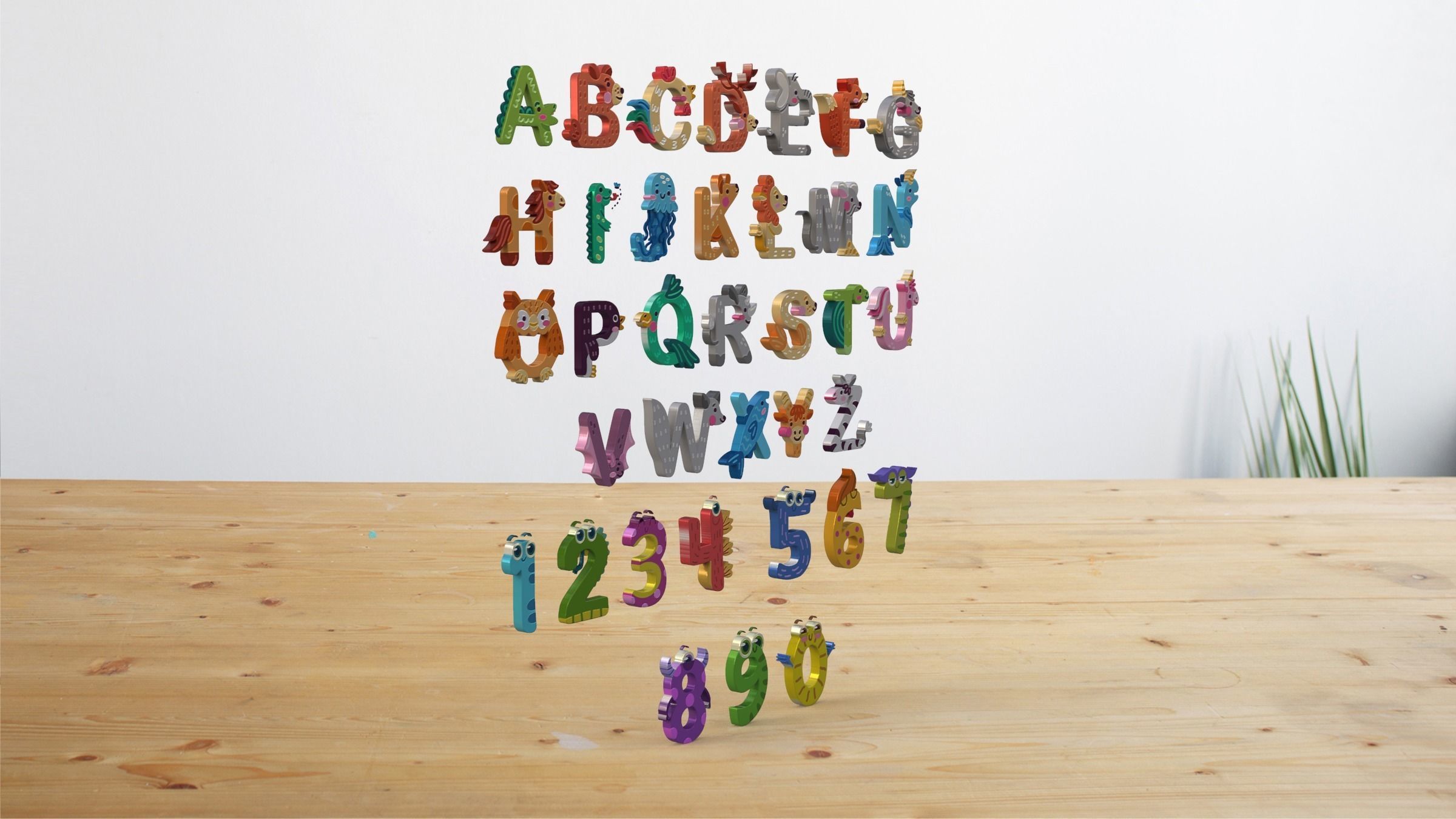 Cartoon Animal Alphabet 3D 3D model_20