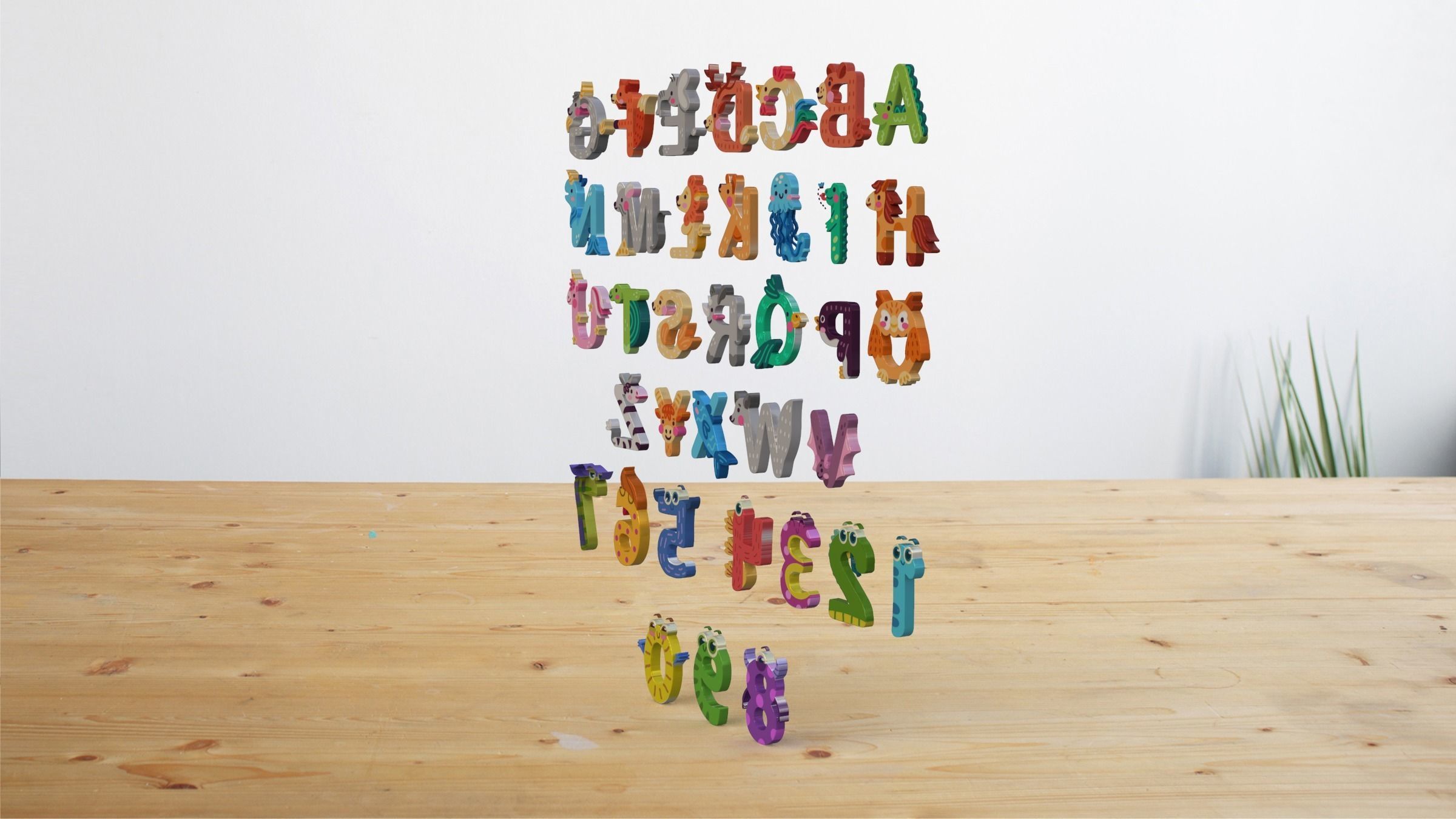 Cartoon Animal Alphabet 3D 3D model_17