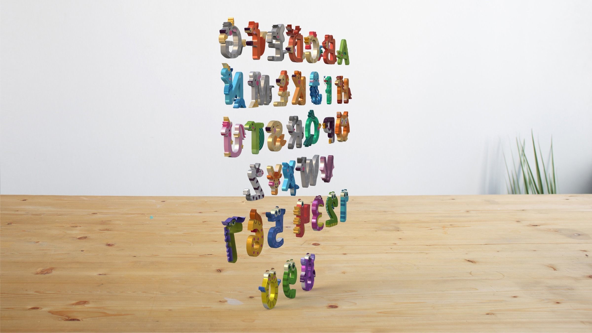 Cartoon Animal Alphabet 3D 3D model_12