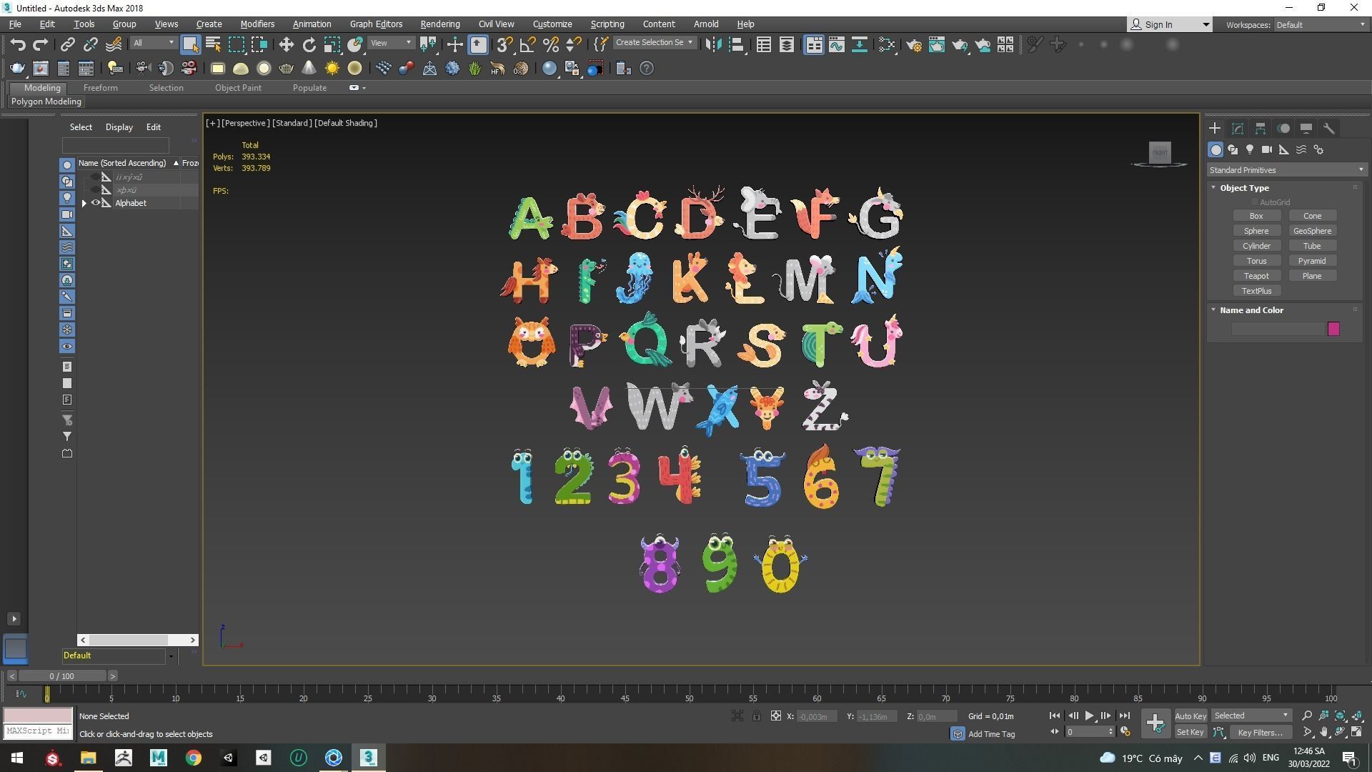 Cartoon Animal Alphabet 3D 3D model_5