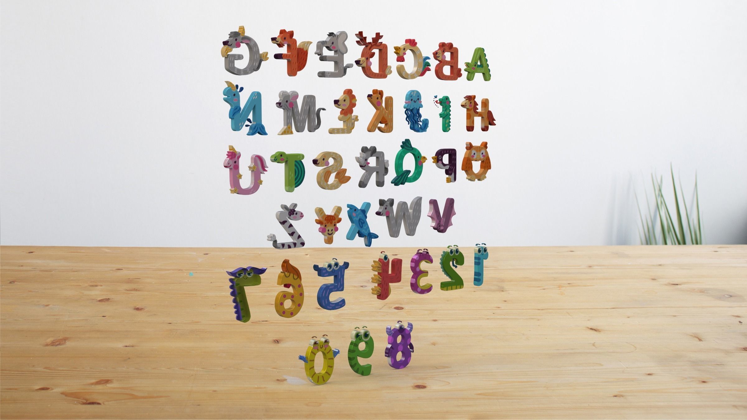 Cartoon Animal Alphabet 3D 3D model_13