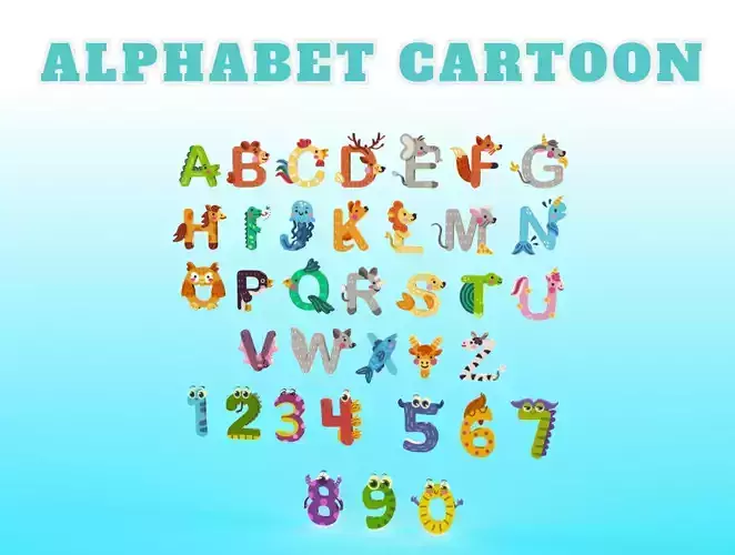 Cartoon Animal Alphabet 3D