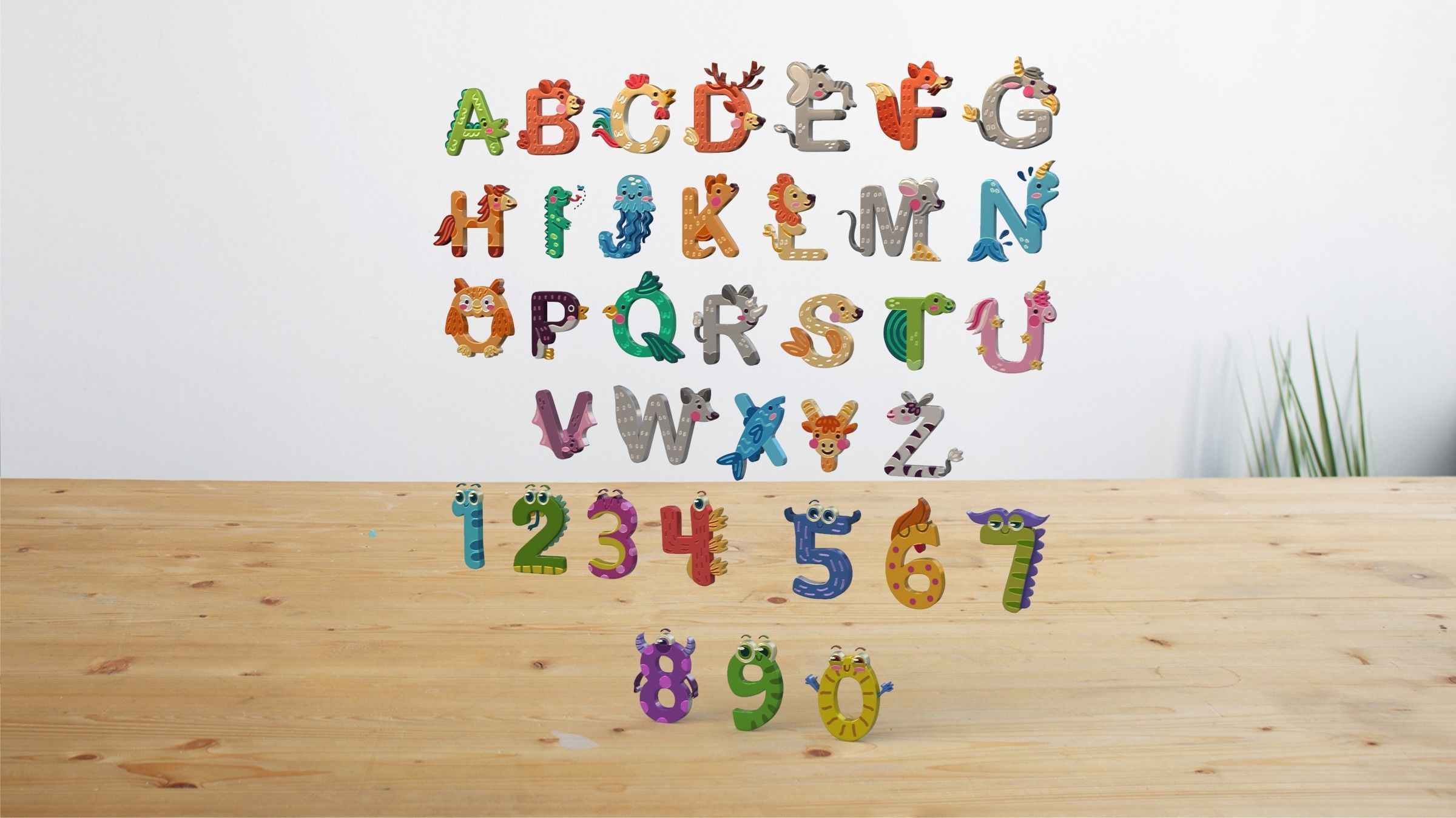 Cartoon Animal Alphabet 3D 3D model_8