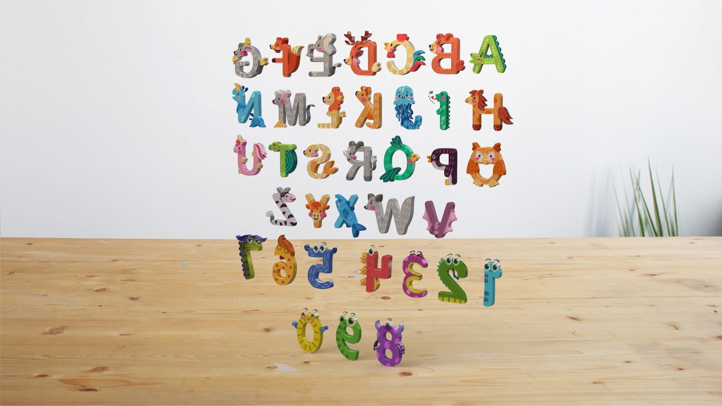 Cartoon Animal Alphabet 3D 3D model_16