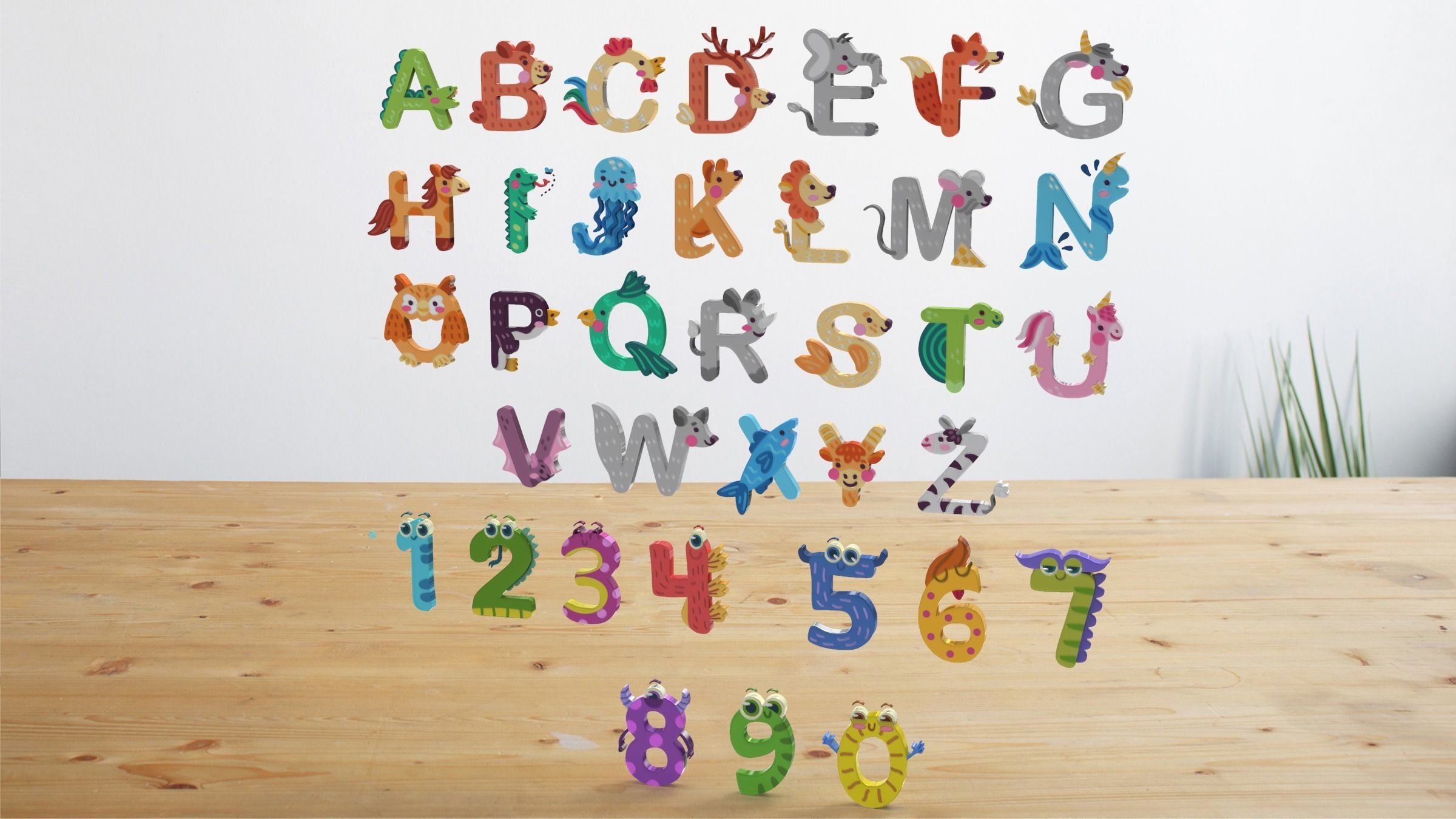 Cartoon Animal Alphabet 3D 3D model_3