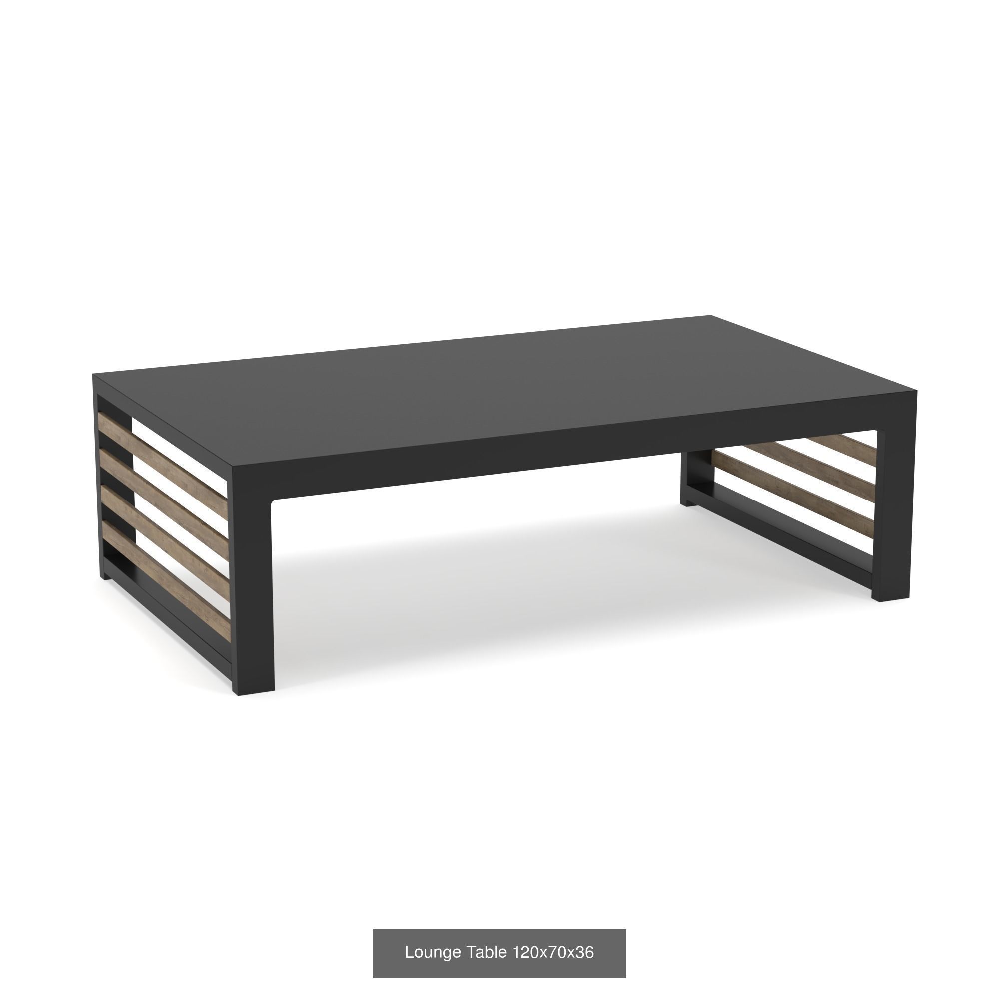 Lounge Set outdoor chair with slats 3D Model Collection_15