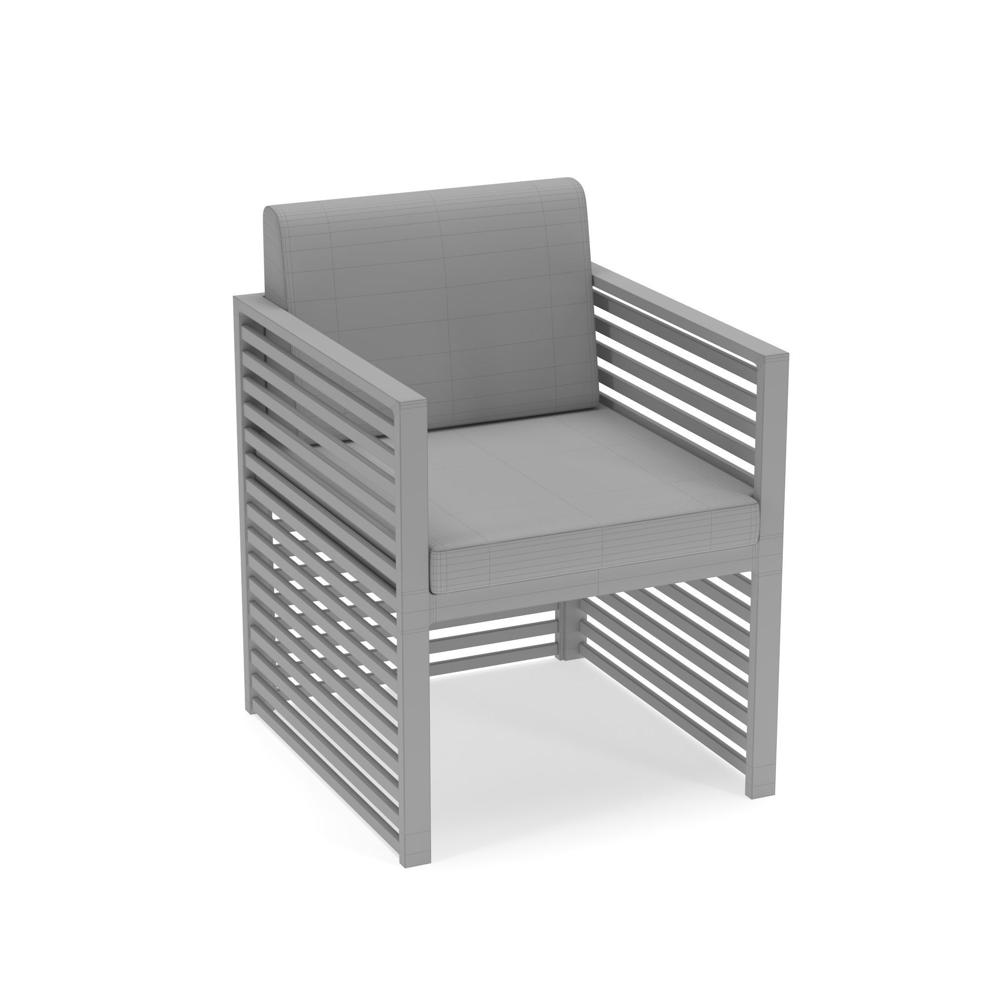 Lounge Set outdoor chair with slats 3D Model Collection_6