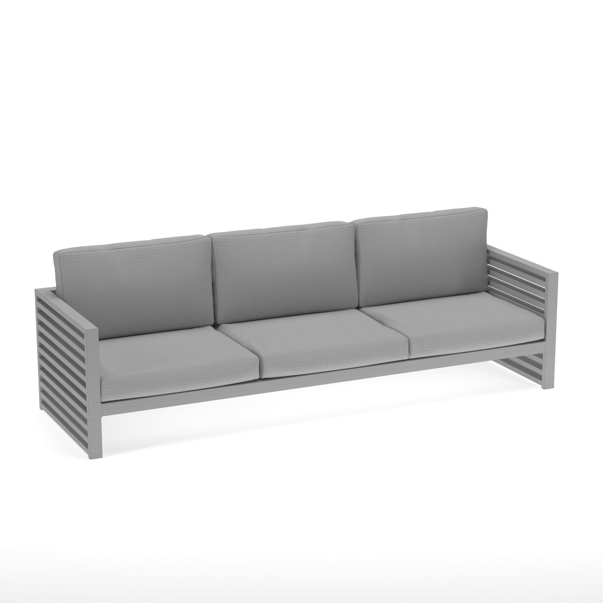 Lounge Set outdoor chair with slats 3D Model Collection_12