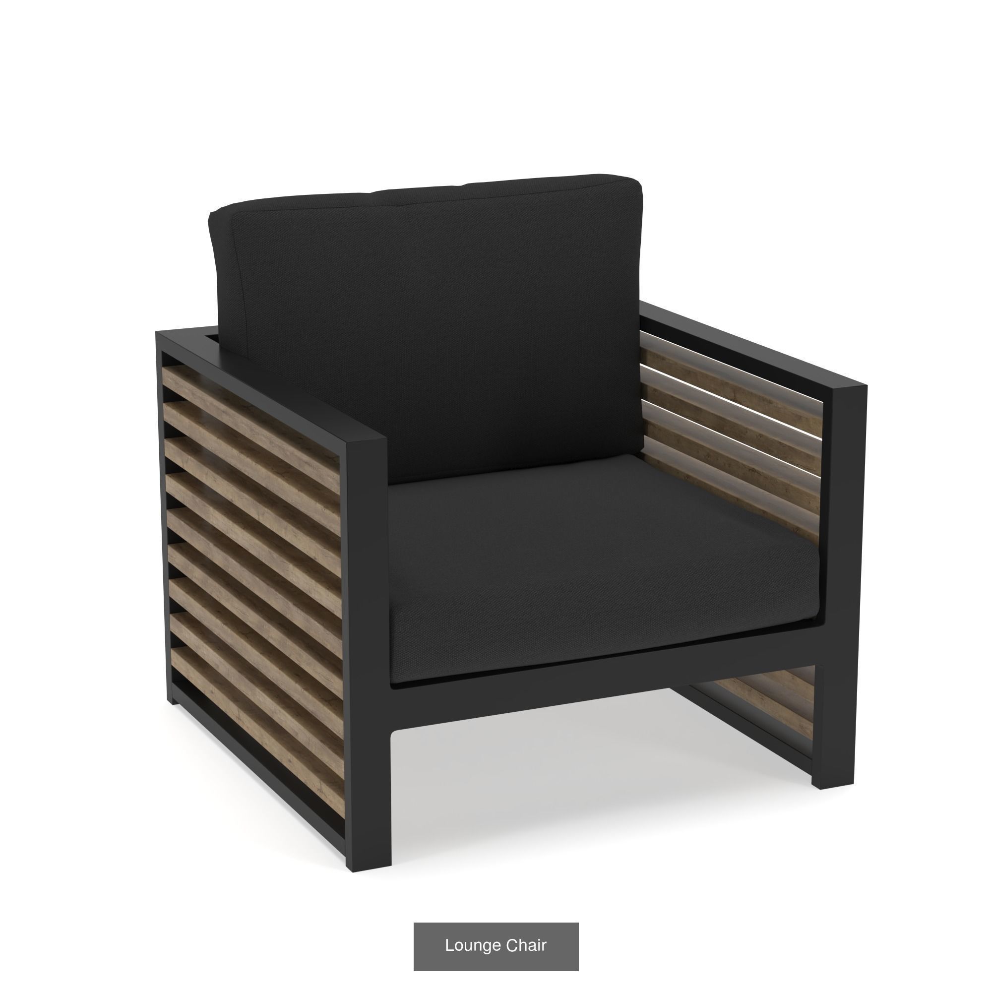 Lounge Set outdoor chair with slats 3D Model Collection_9