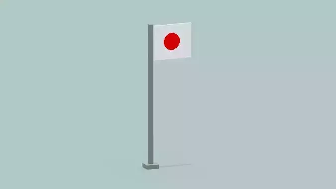 Japan Flag Low-poly 3D model