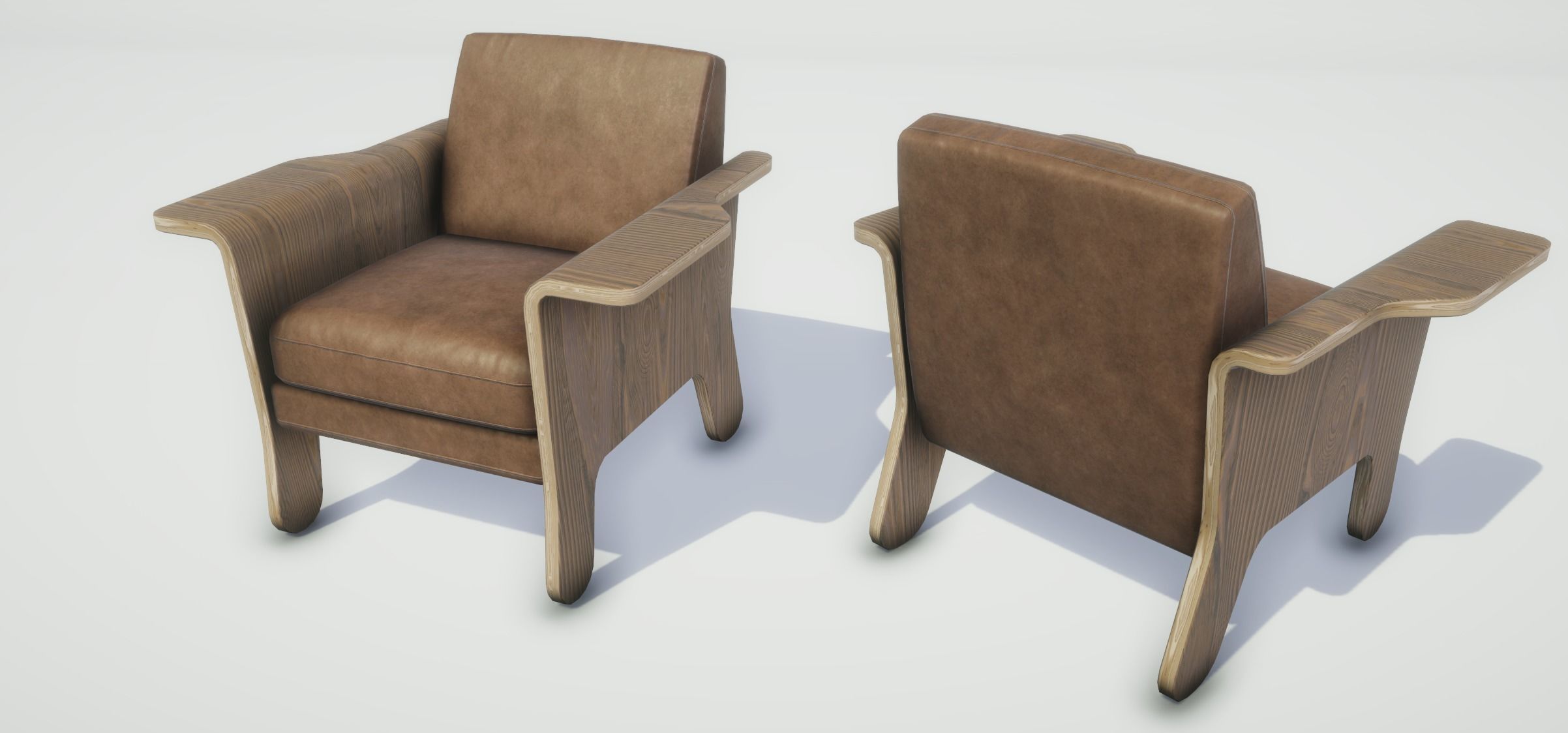 Modern Chair Low-poly 3D model_6
