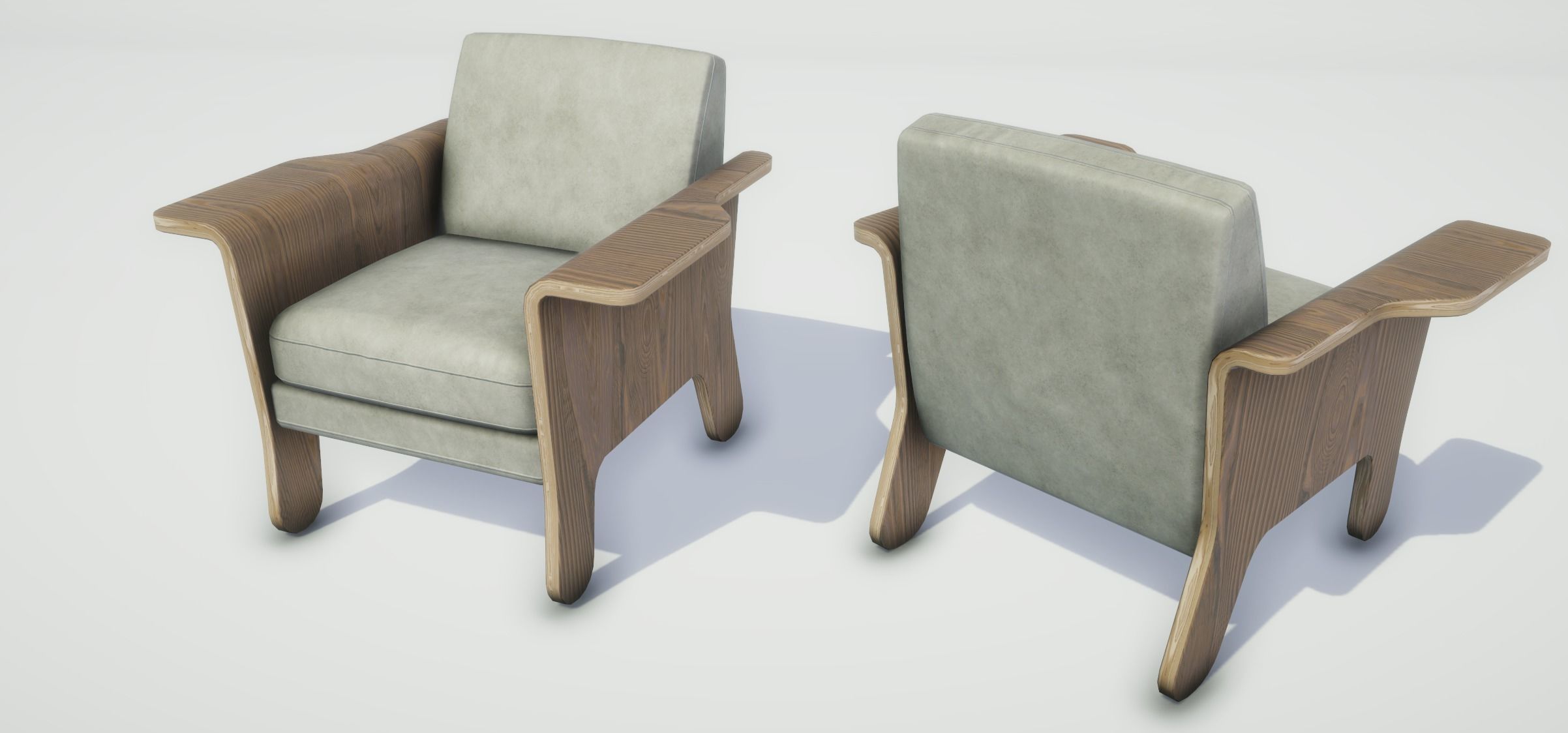 Modern Chair Low-poly 3D model_4