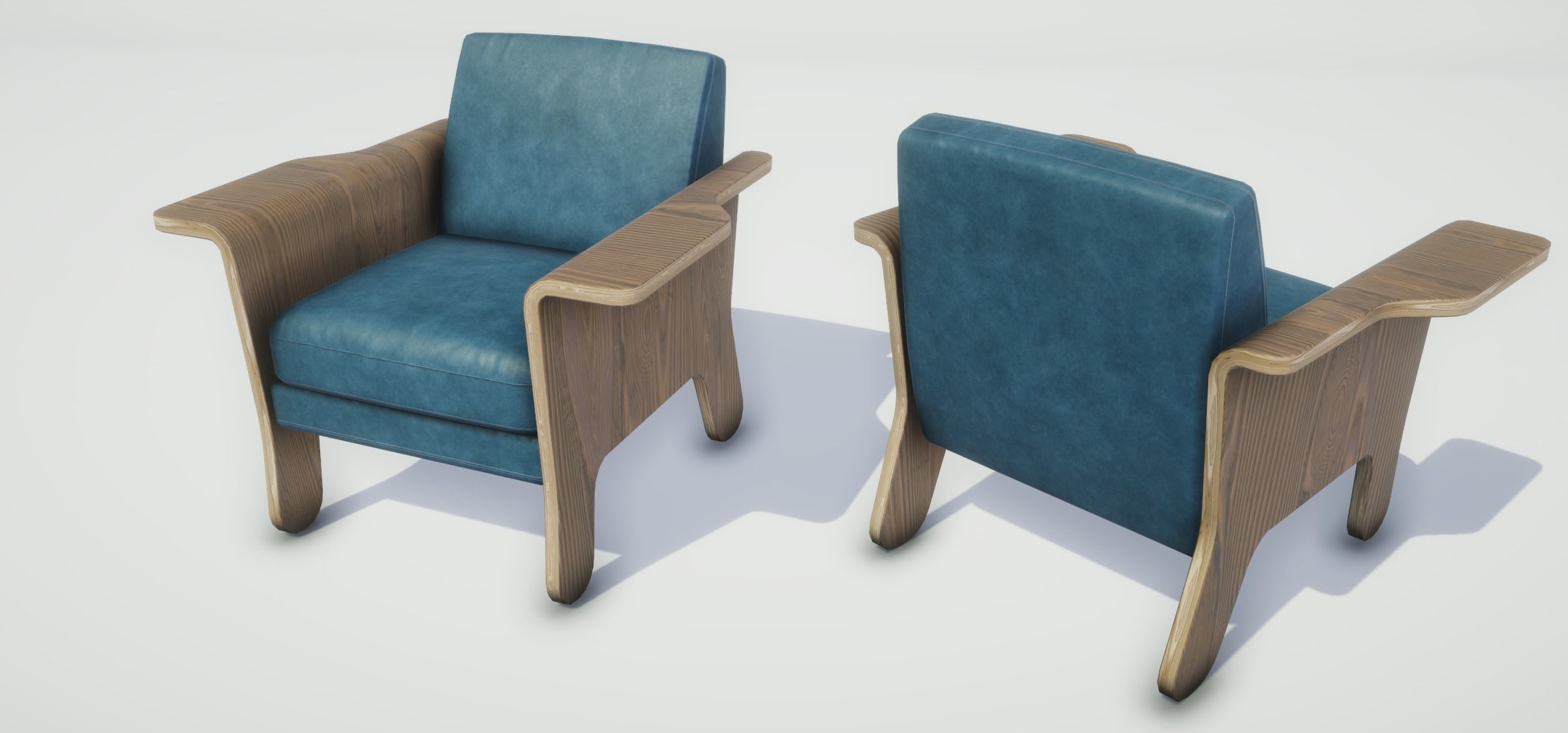 Modern Chair Low-poly 3D model_5