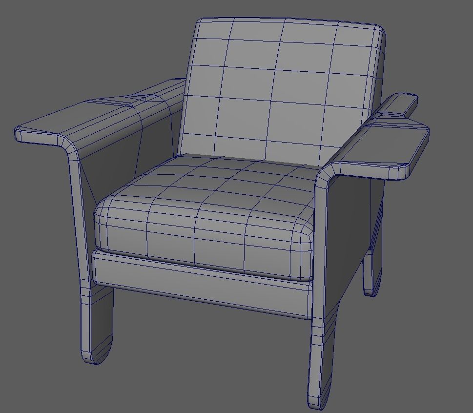 Modern Chair Low-poly 3D model_8