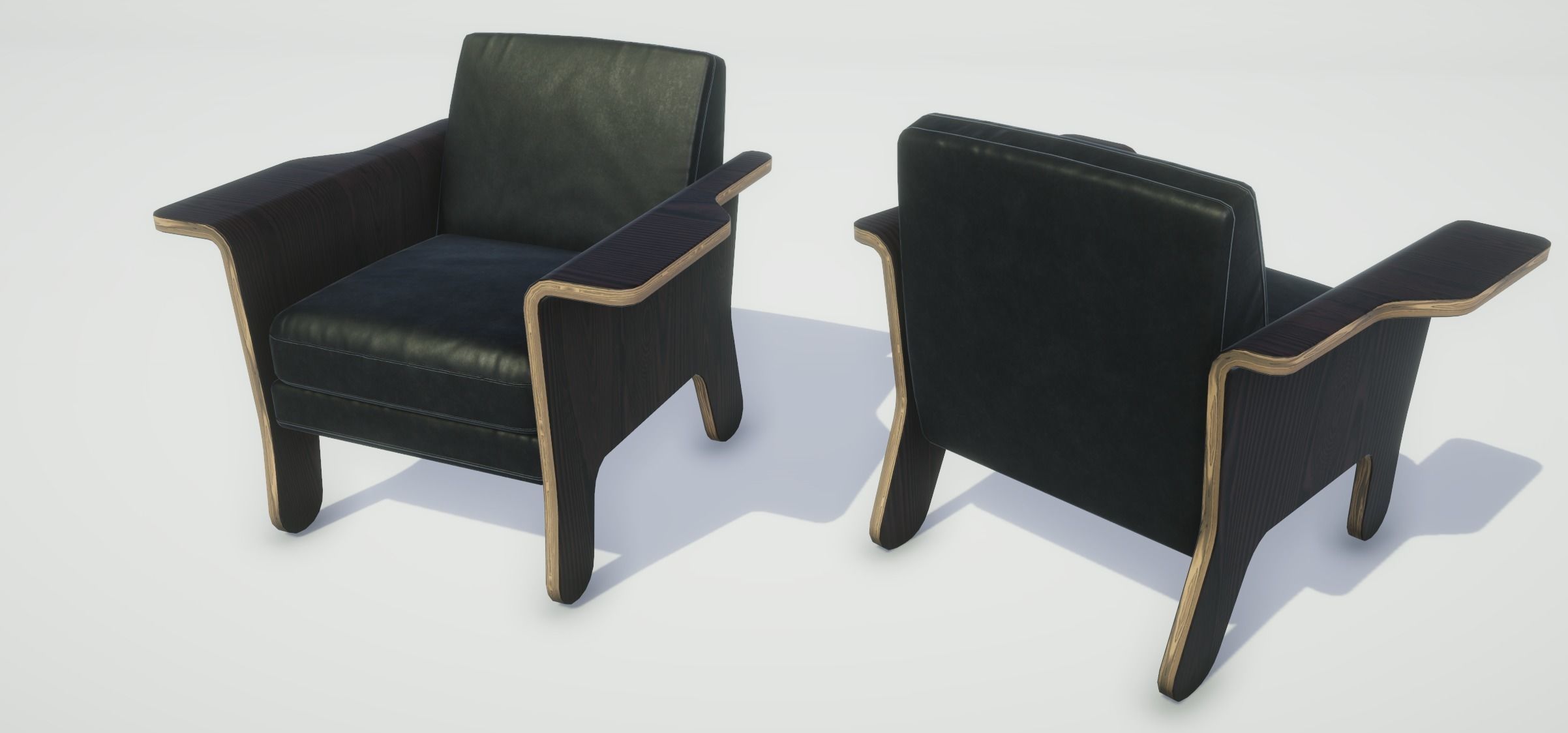 Modern Chair Low-poly 3D model_3
