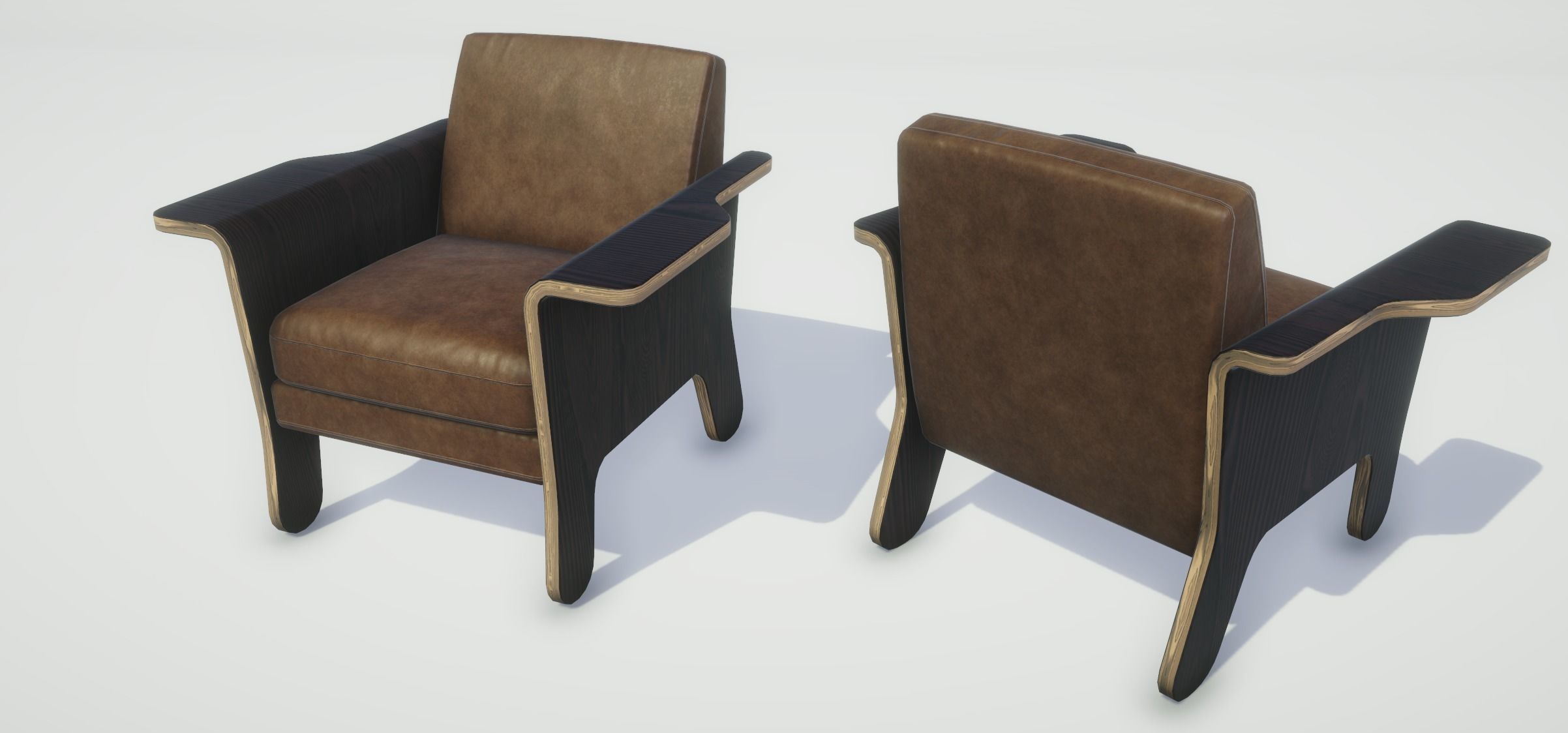 Modern Chair Low-poly 3D model_2
