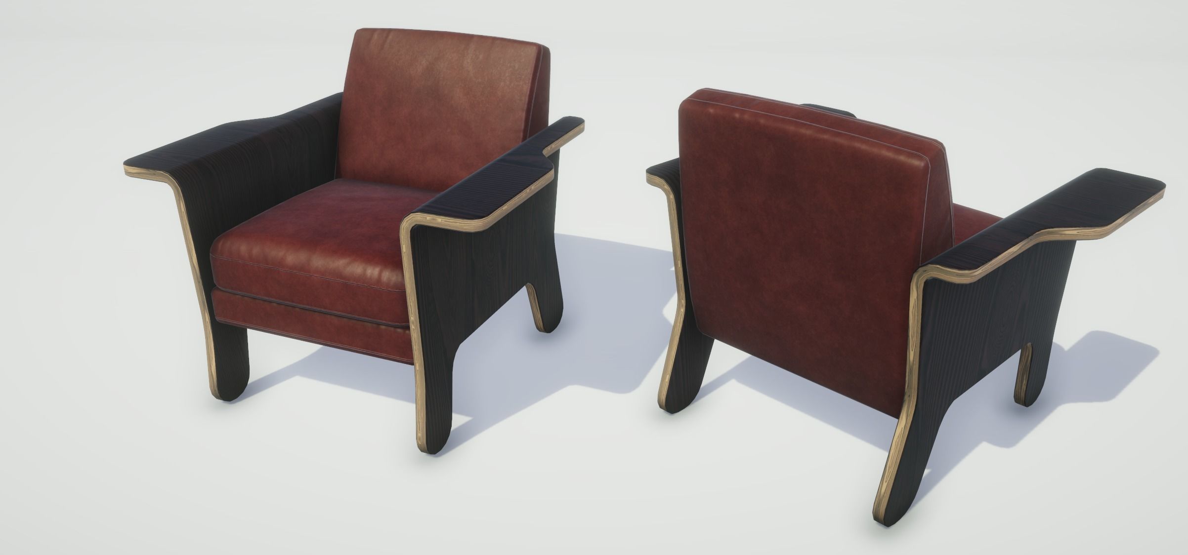 Modern Chair Low-poly 3D model_1
