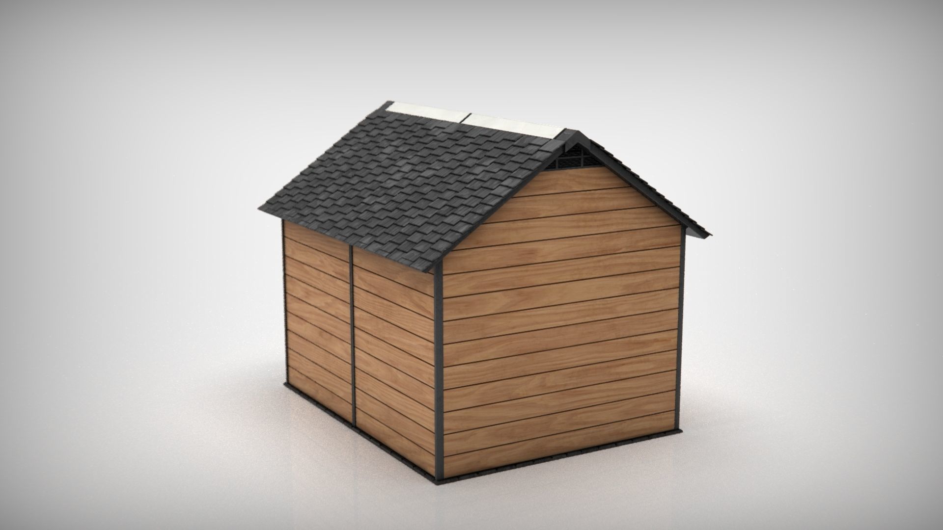 Garden shed Low-poly 3D model_12