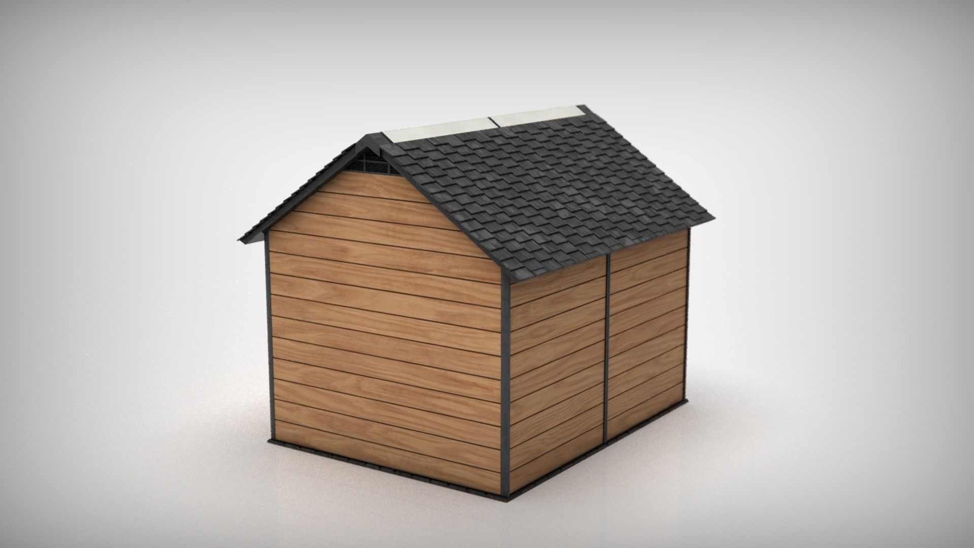 Garden shed Low-poly 3D model_13