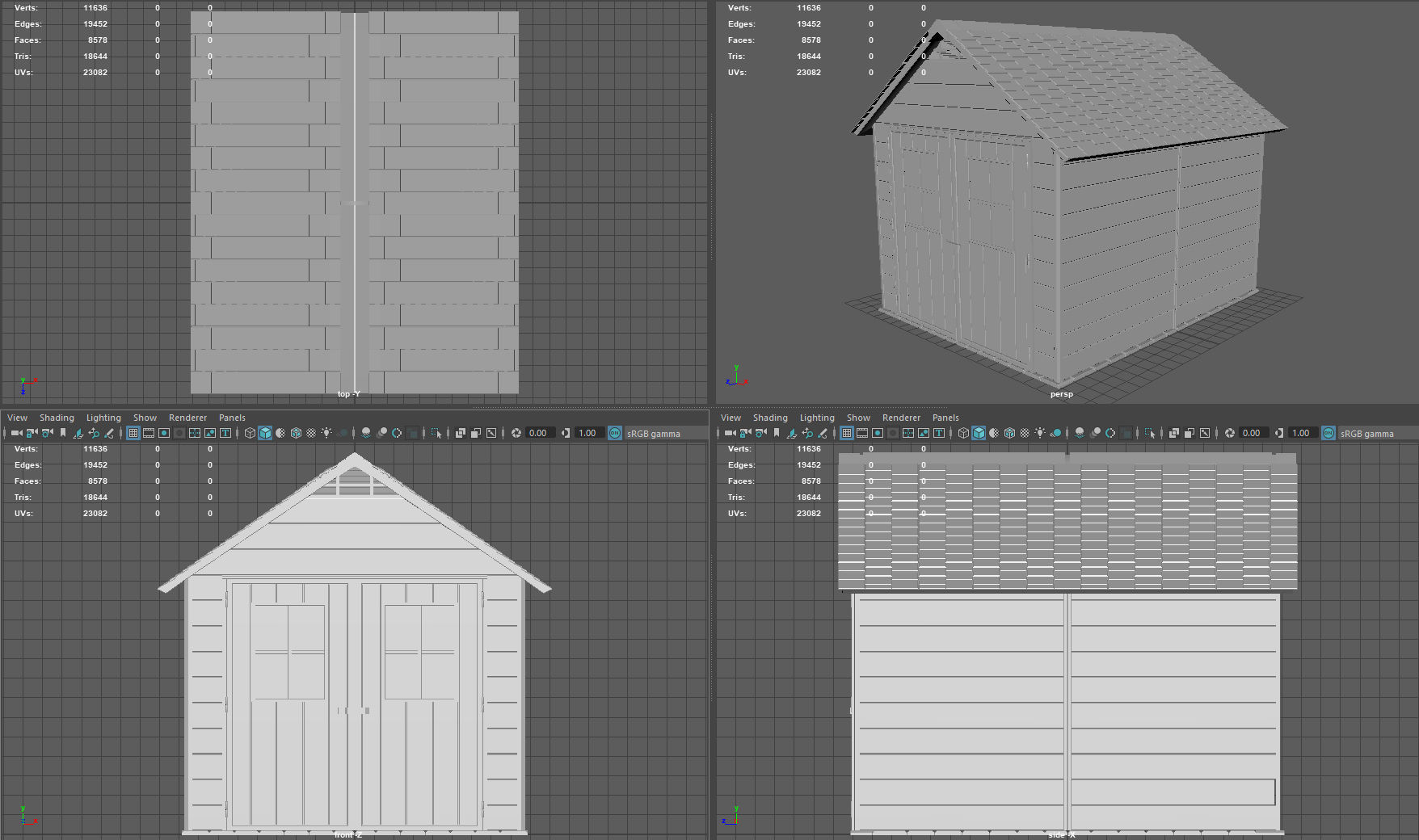 Garden shed Low-poly 3D model_8