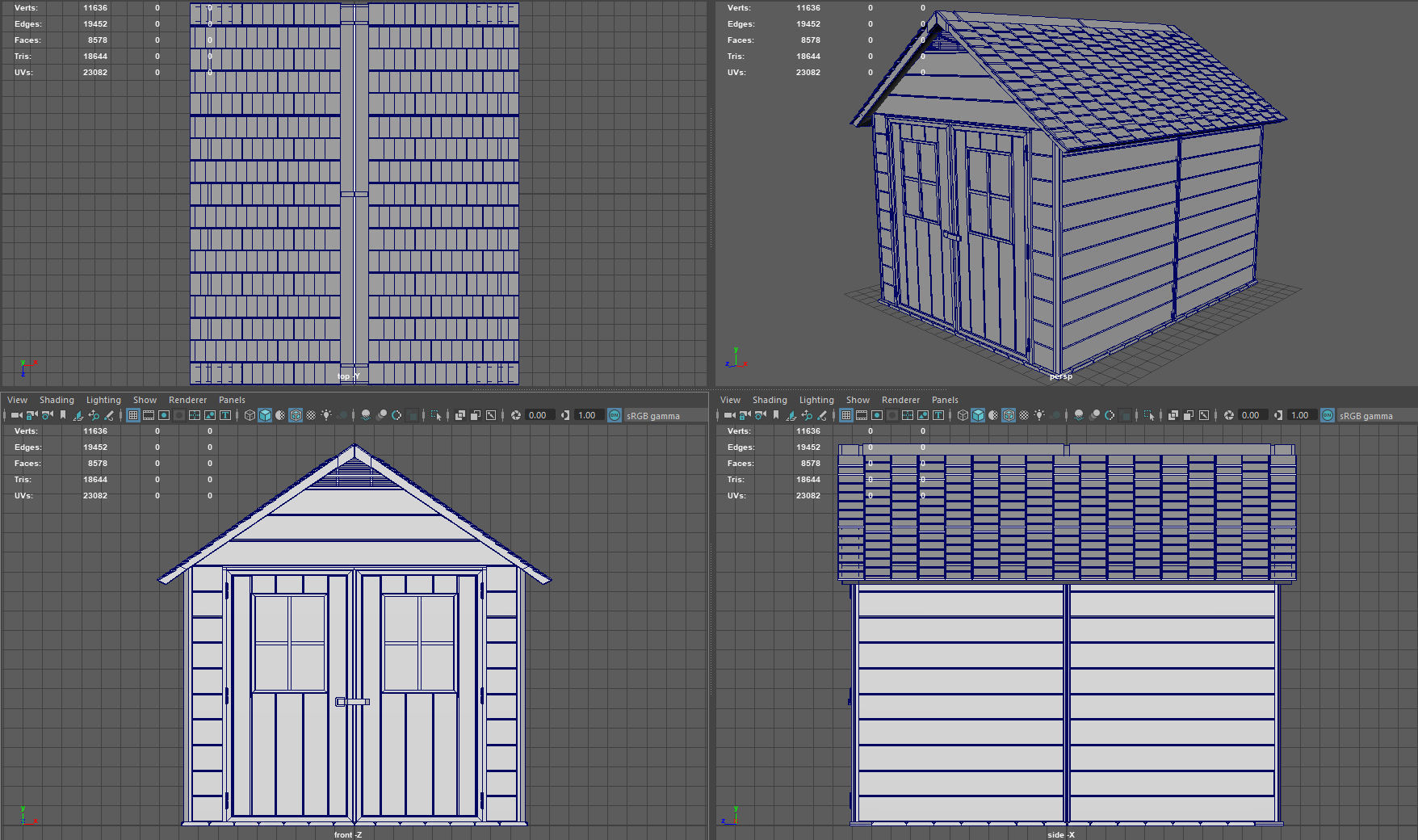 Garden shed Low-poly 3D model_9