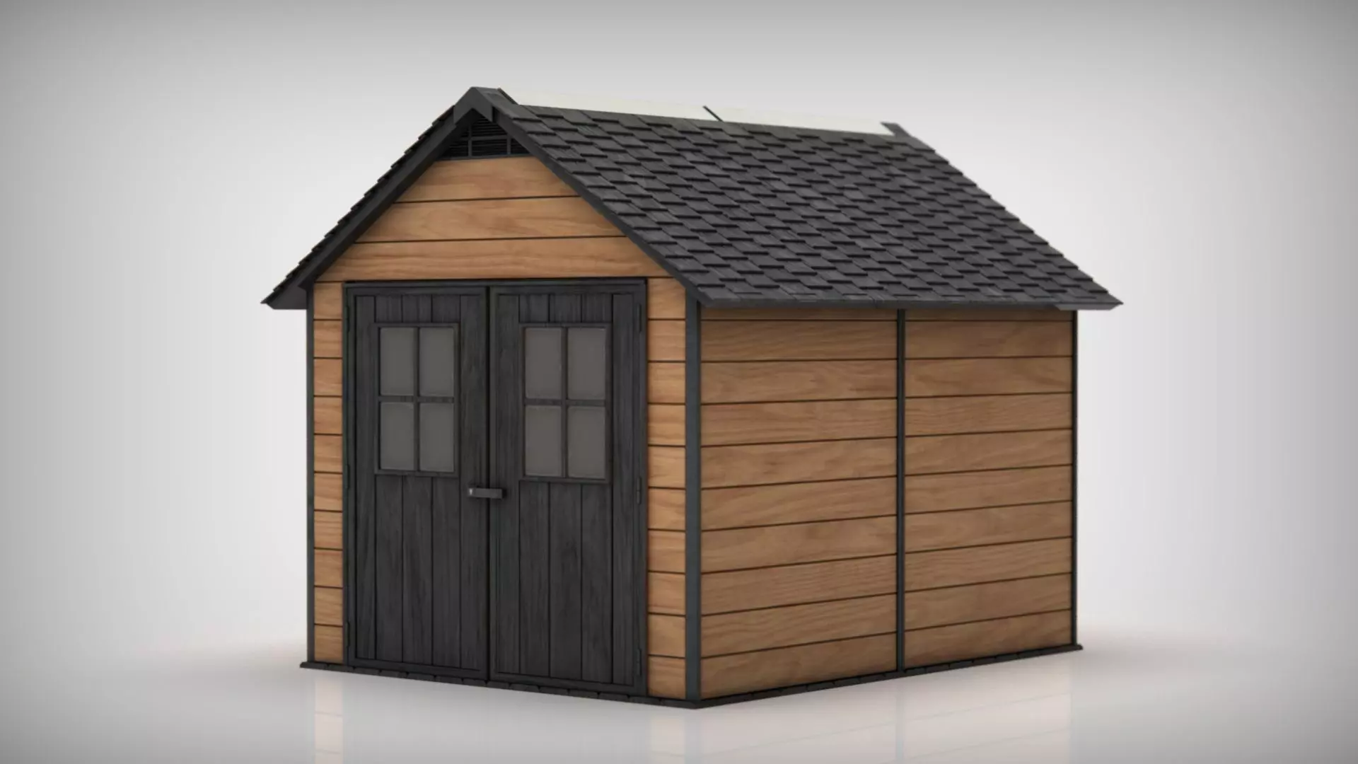 Garden shed Low-poly 3D model_0