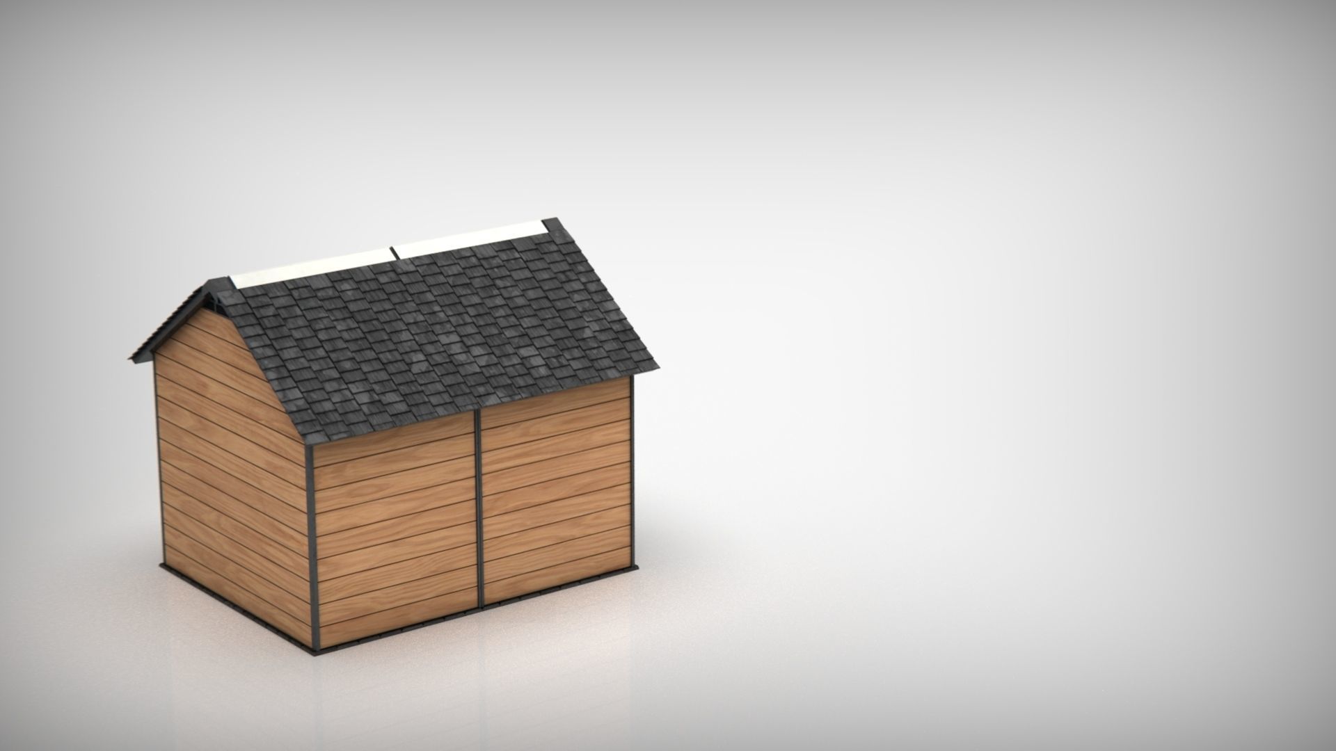 Garden shed Low-poly 3D model_3