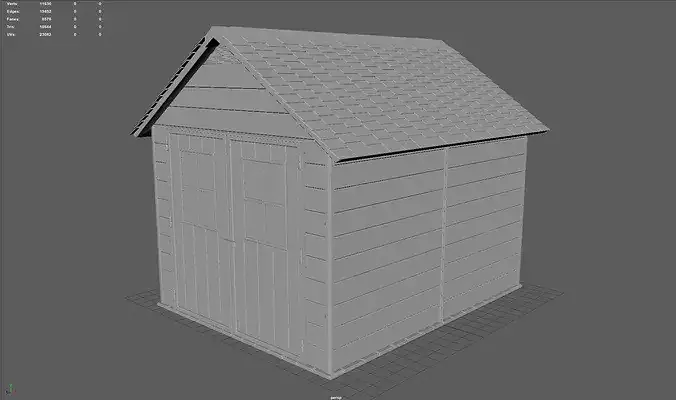 Garden shed Low-poly 3D model 5