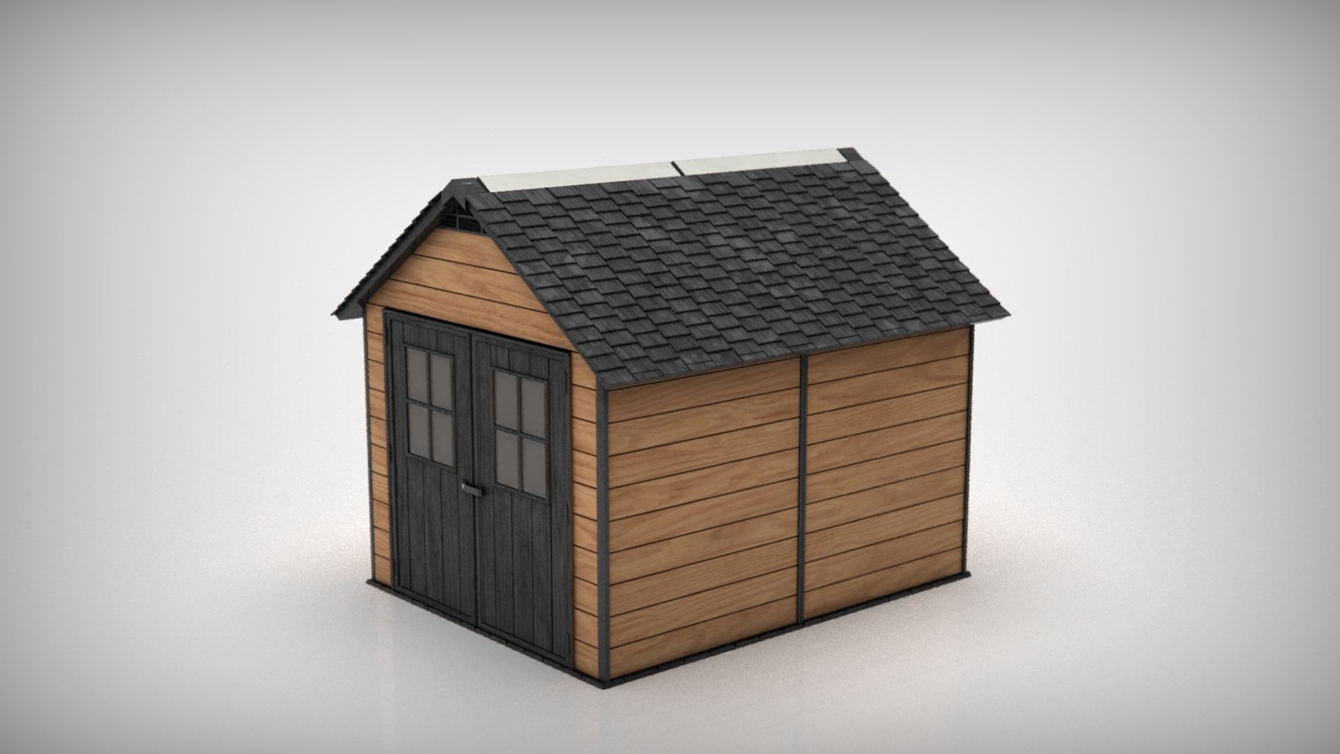 Garden shed Low-poly 3D model_11
