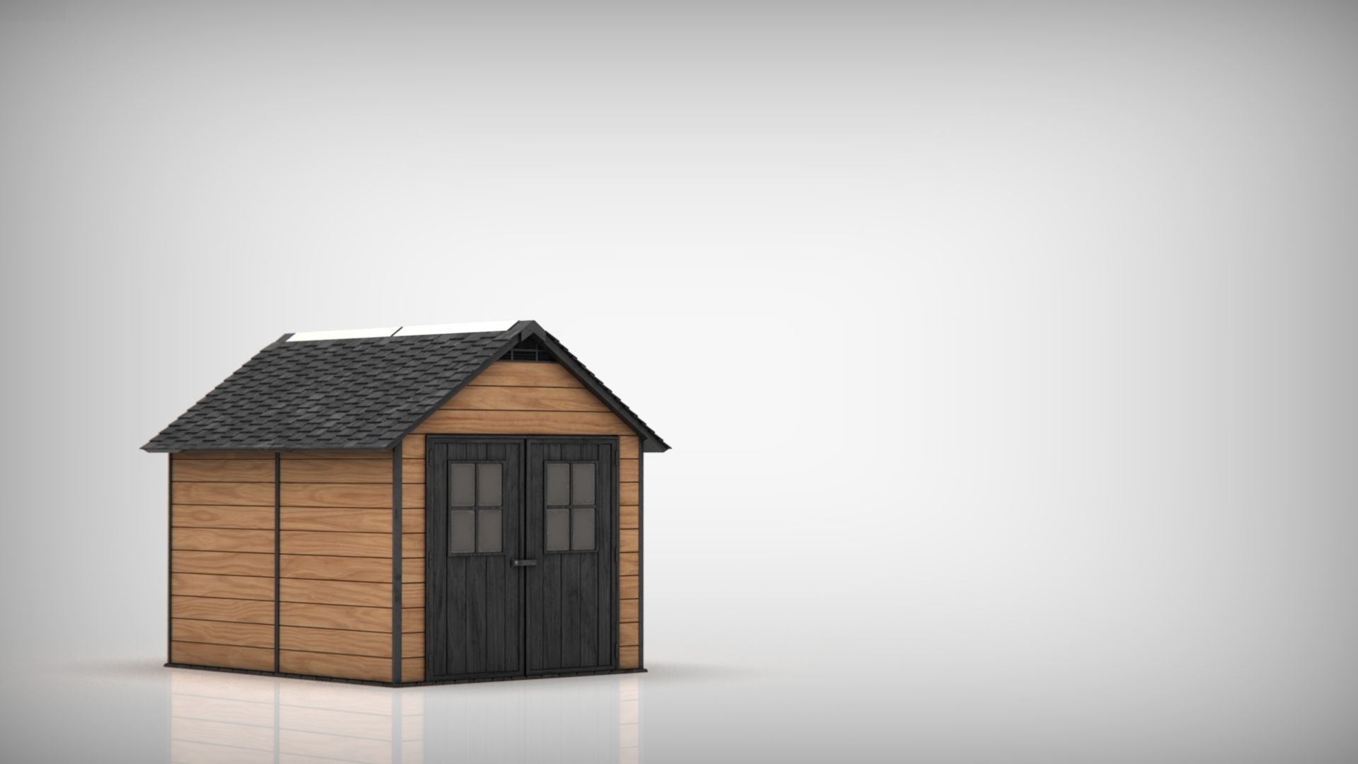 Garden shed Low-poly 3D model_2