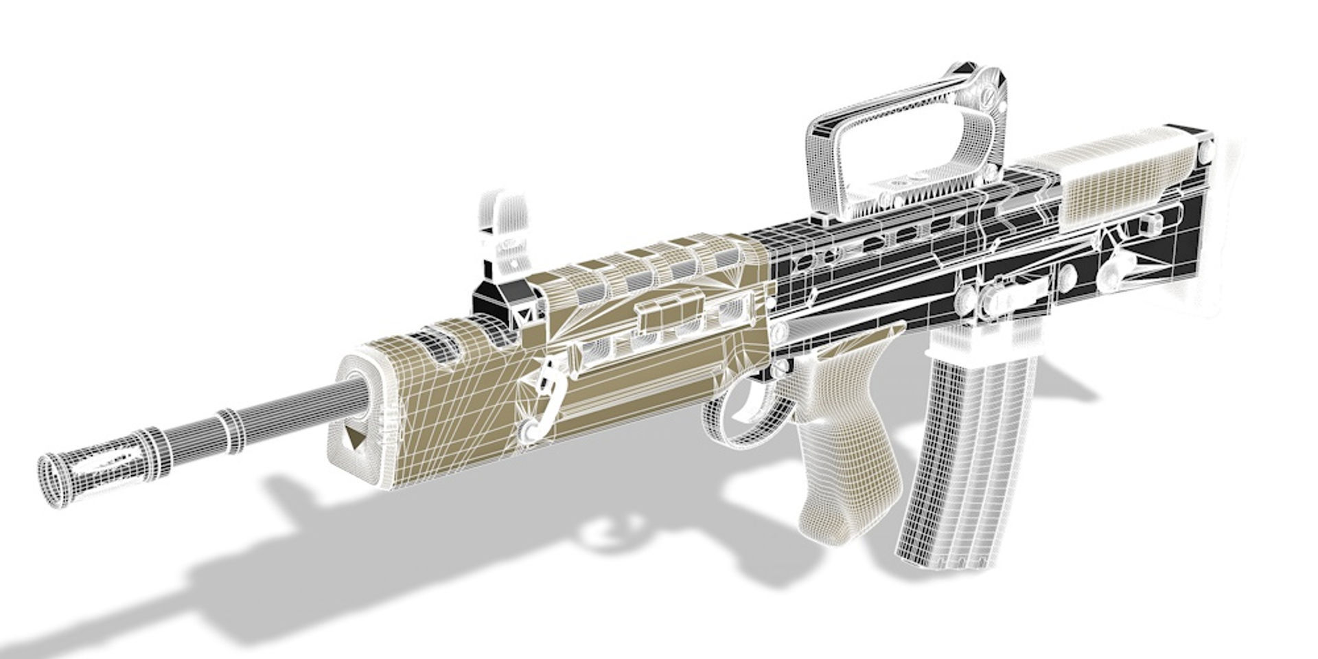 England assault rifle L85A2 3D model_4