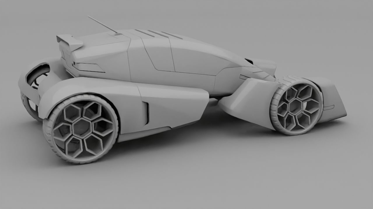 sci-fi car  3D model_8