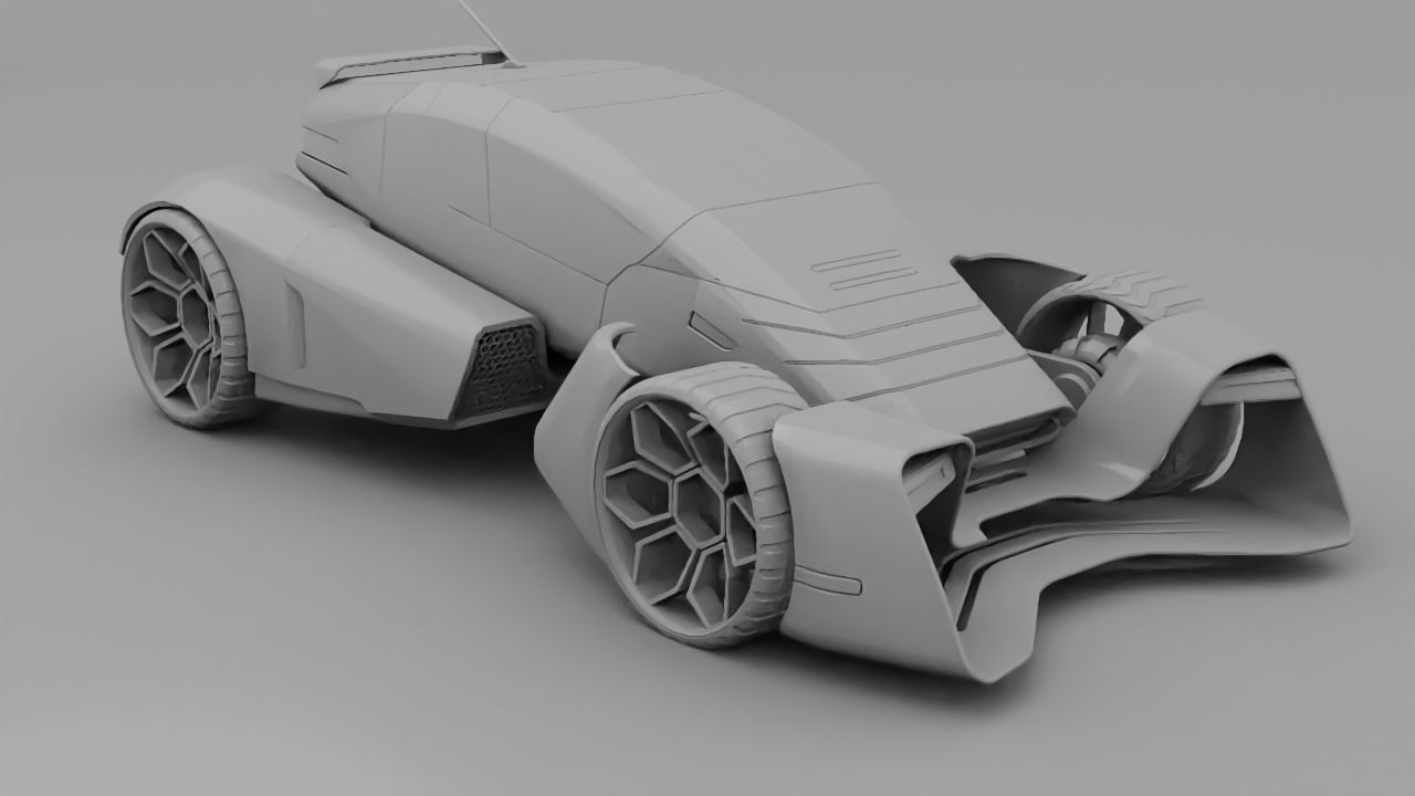 sci-fi car  3D model_7