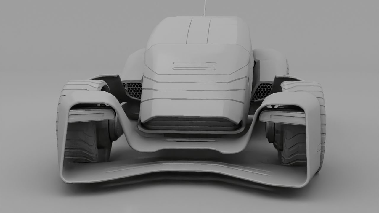 sci-fi car  3D model_6