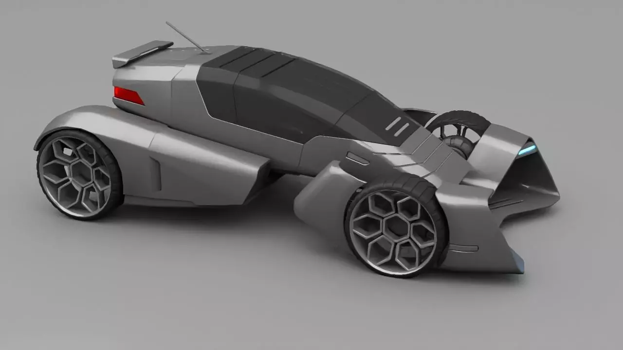 sci-fi car  3D model_0