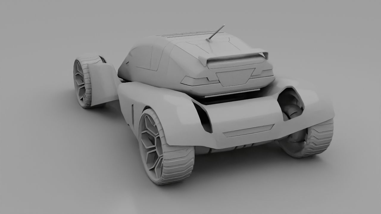 sci-fi car  3D model_9