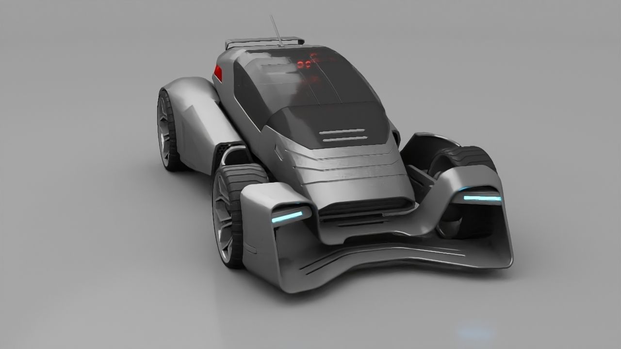 sci-fi car  3D model_1