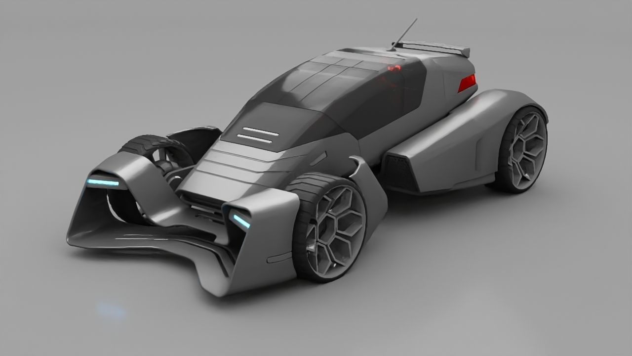 sci-fi car  3D model_2