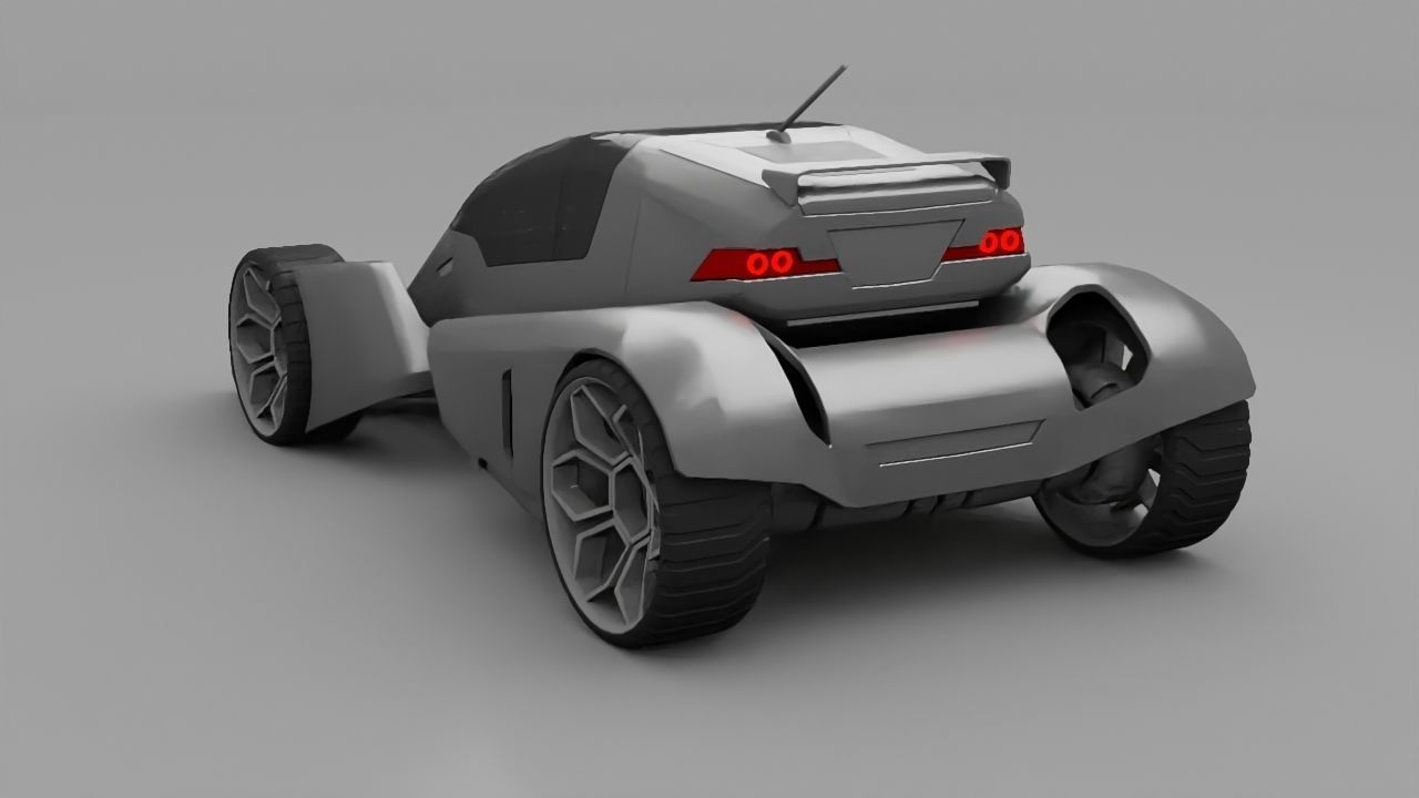 sci-fi car  3D model_4